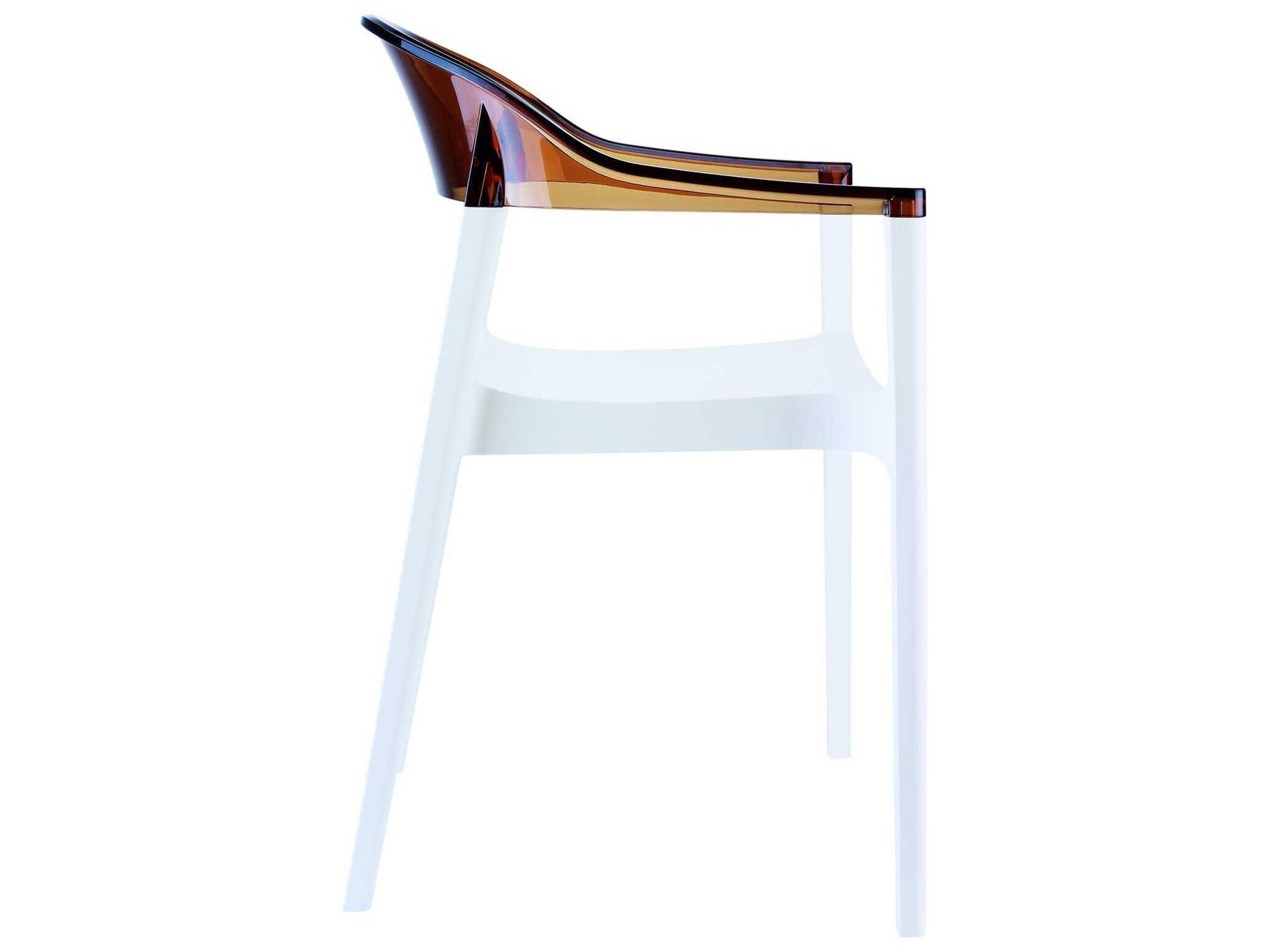 Compamia Carmen White Transparent Amber Polypropylene Dining Chair