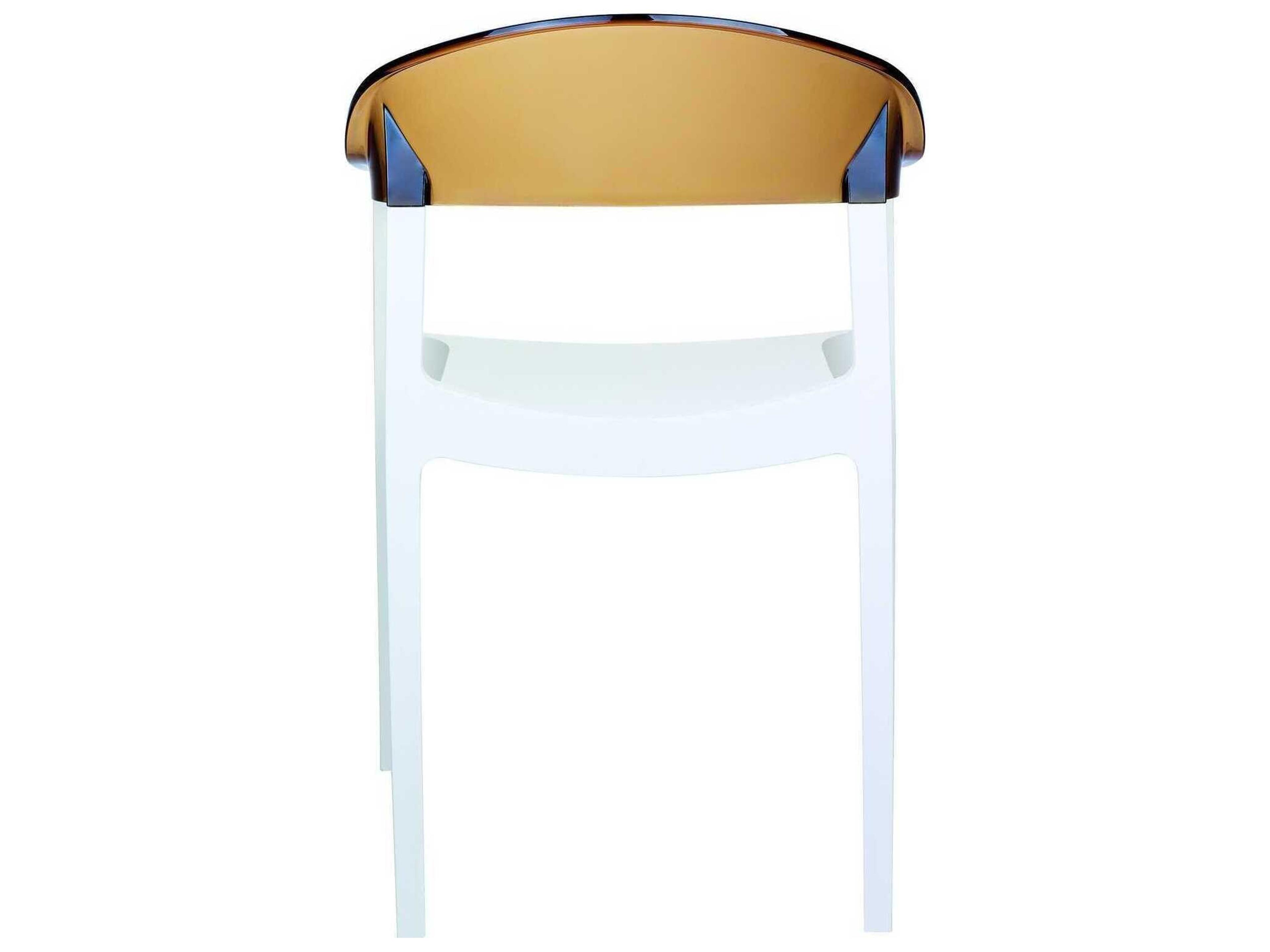 Compamia Carmen White Transparent Amber Polypropylene Dining Chair
