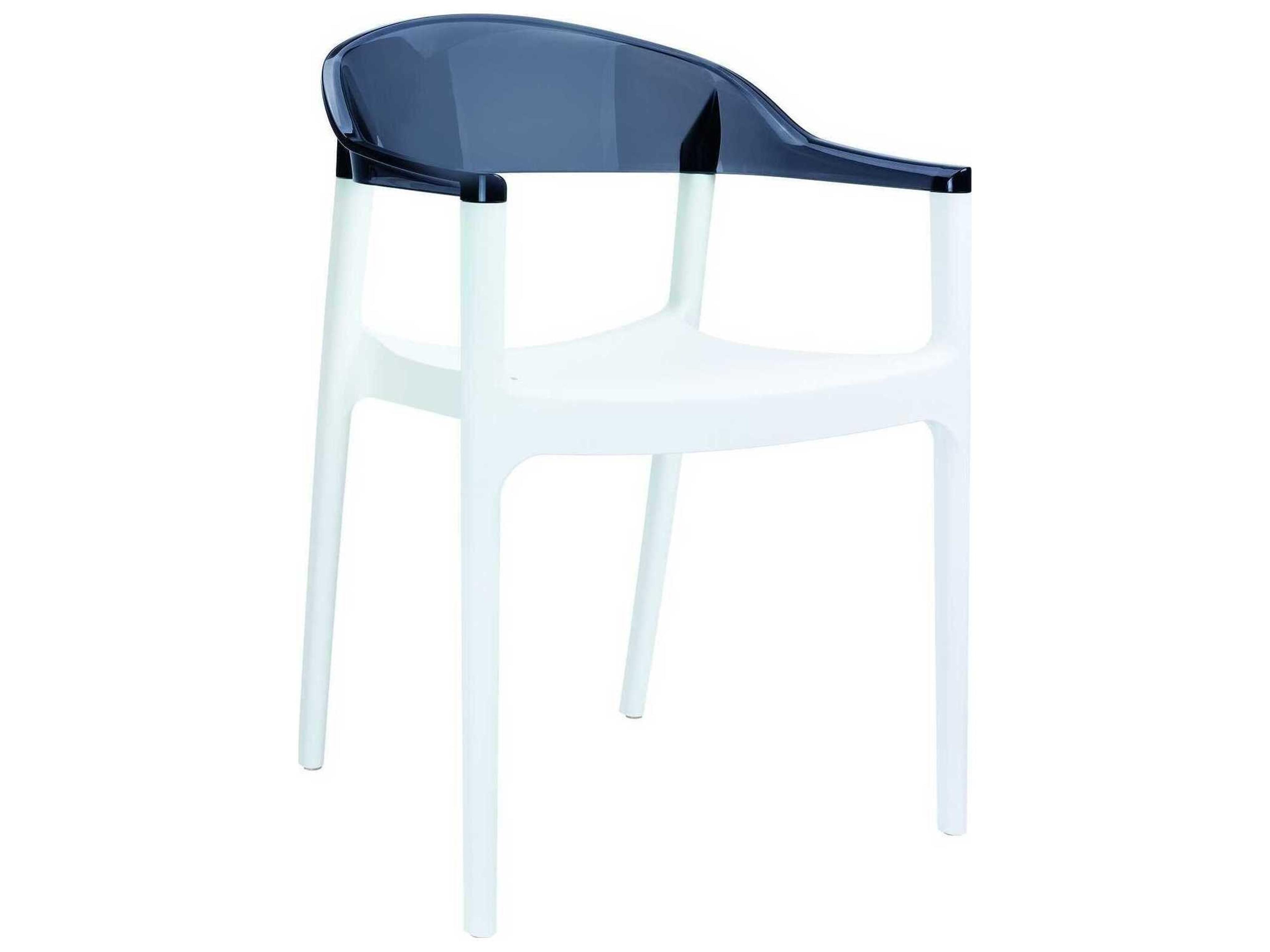 Carmen White Transparent Black Polypropylene Dining Chair