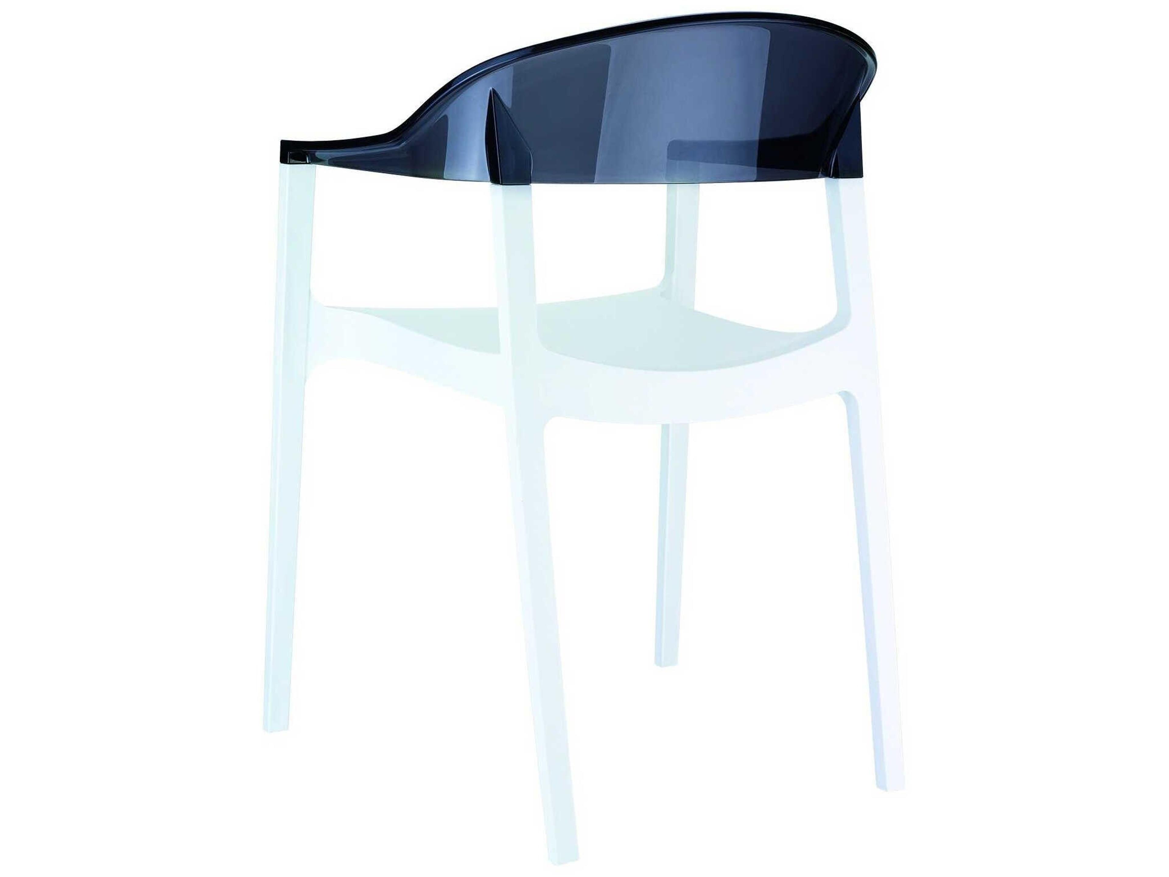 Compamia Carmen White Transparent Black Polypropylene Dining Chair