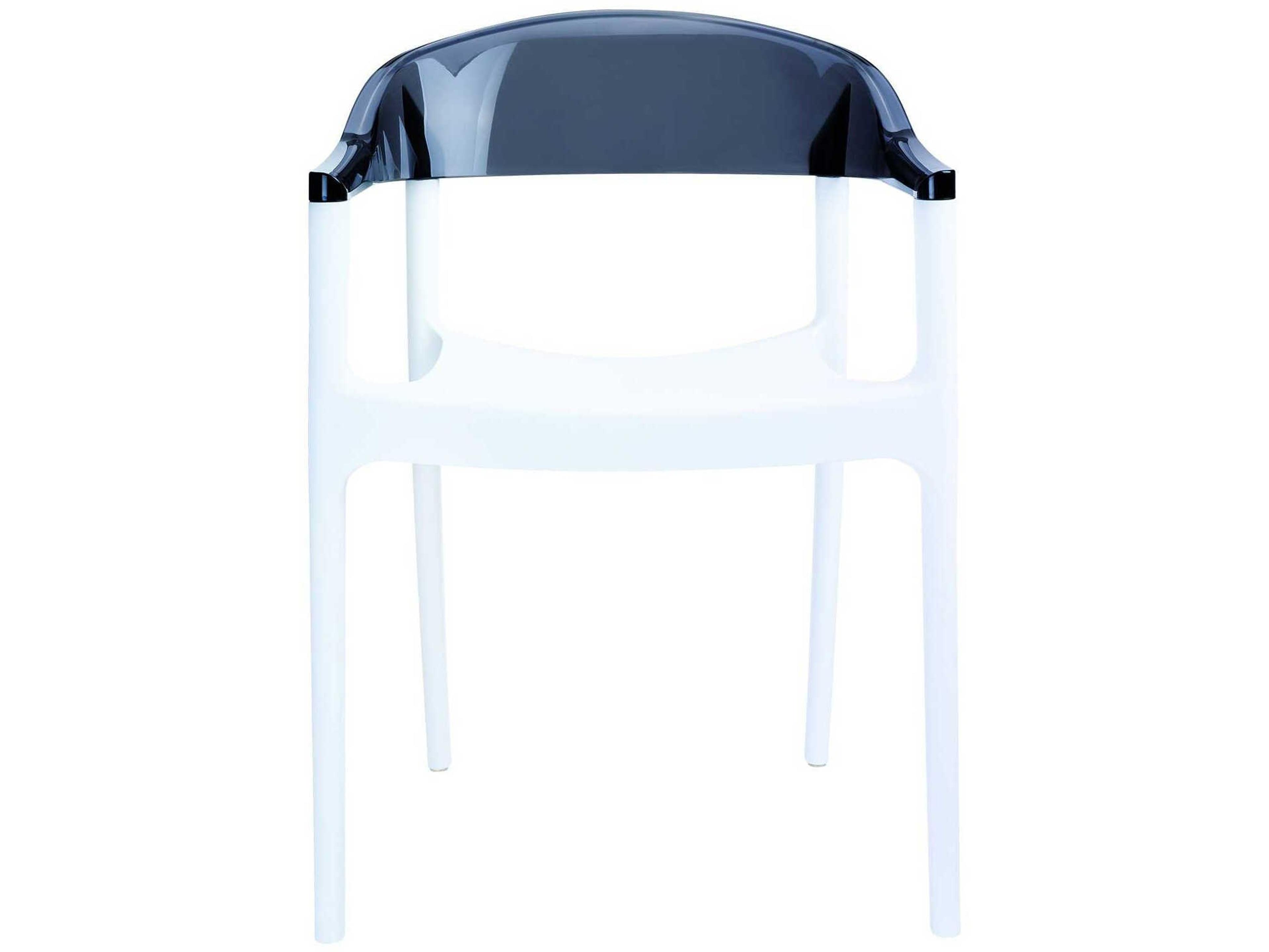 Compamia Carmen White Transparent Black Polypropylene Dining Chair