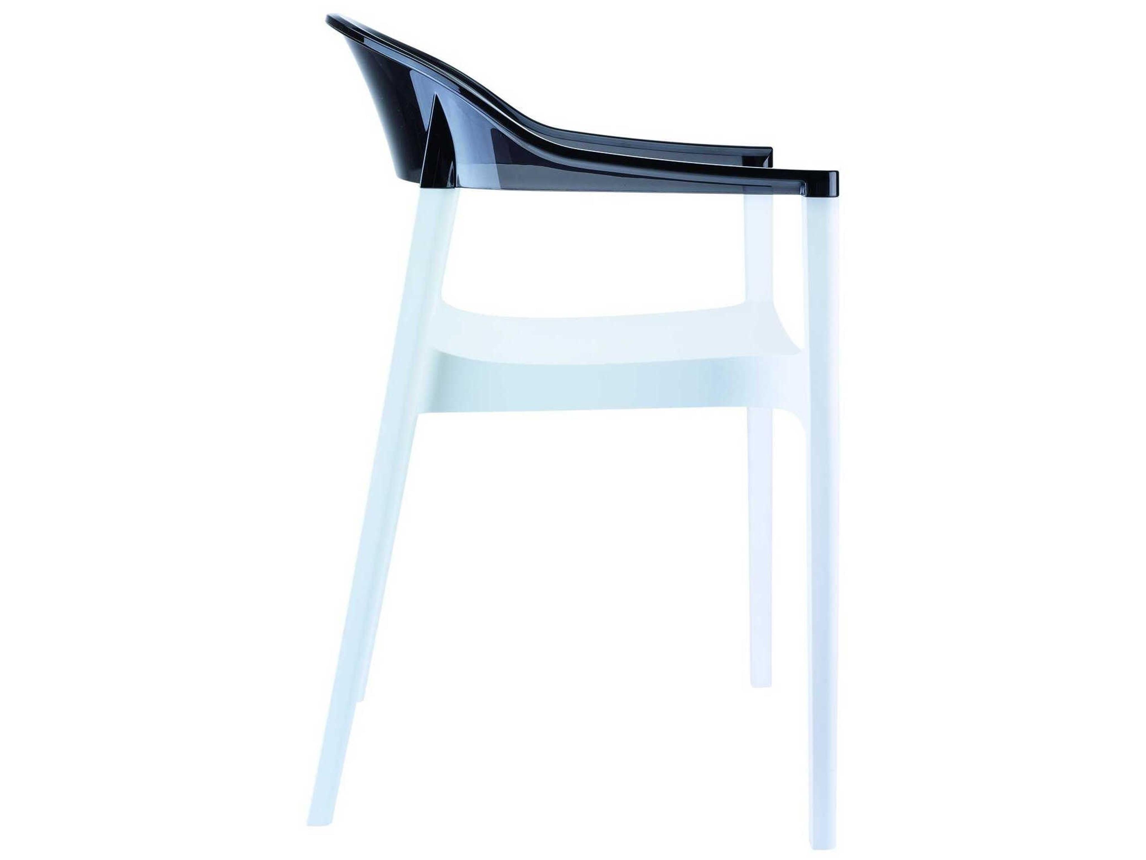 Compamia Carmen White Transparent Black Polypropylene Dining Chair