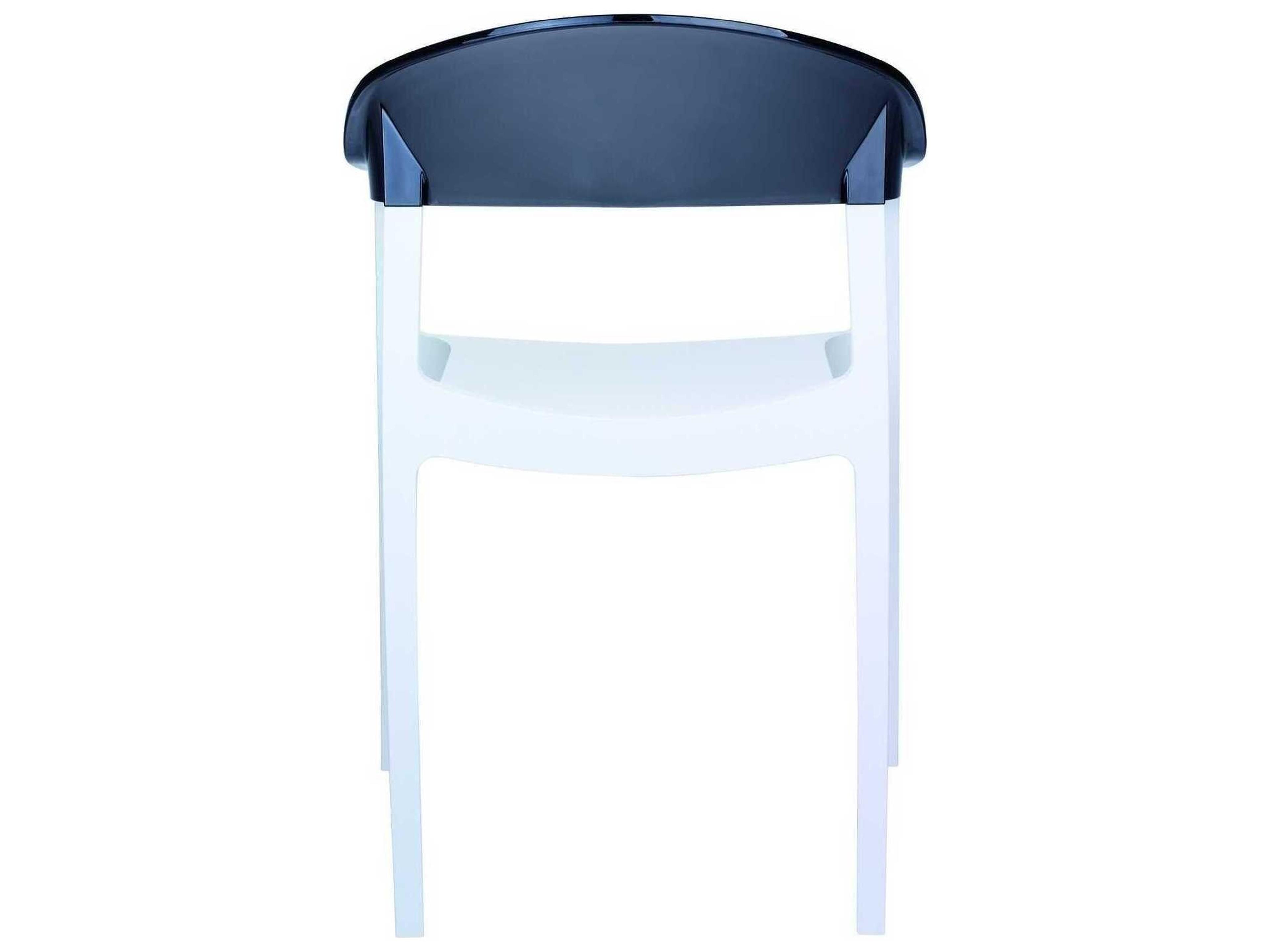 Compamia Carmen White Transparent Black Polypropylene Dining Chair