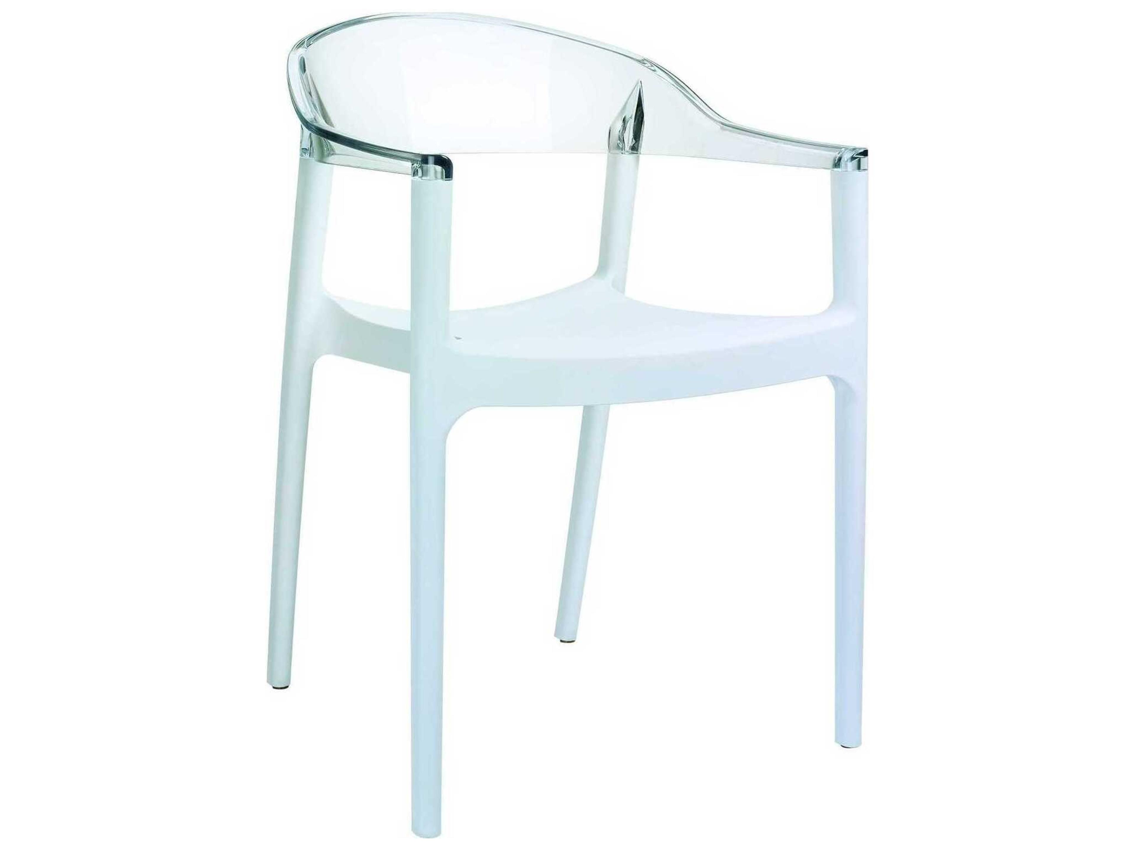 Carmen White Transparent Clear Polypropylene Dining Chair