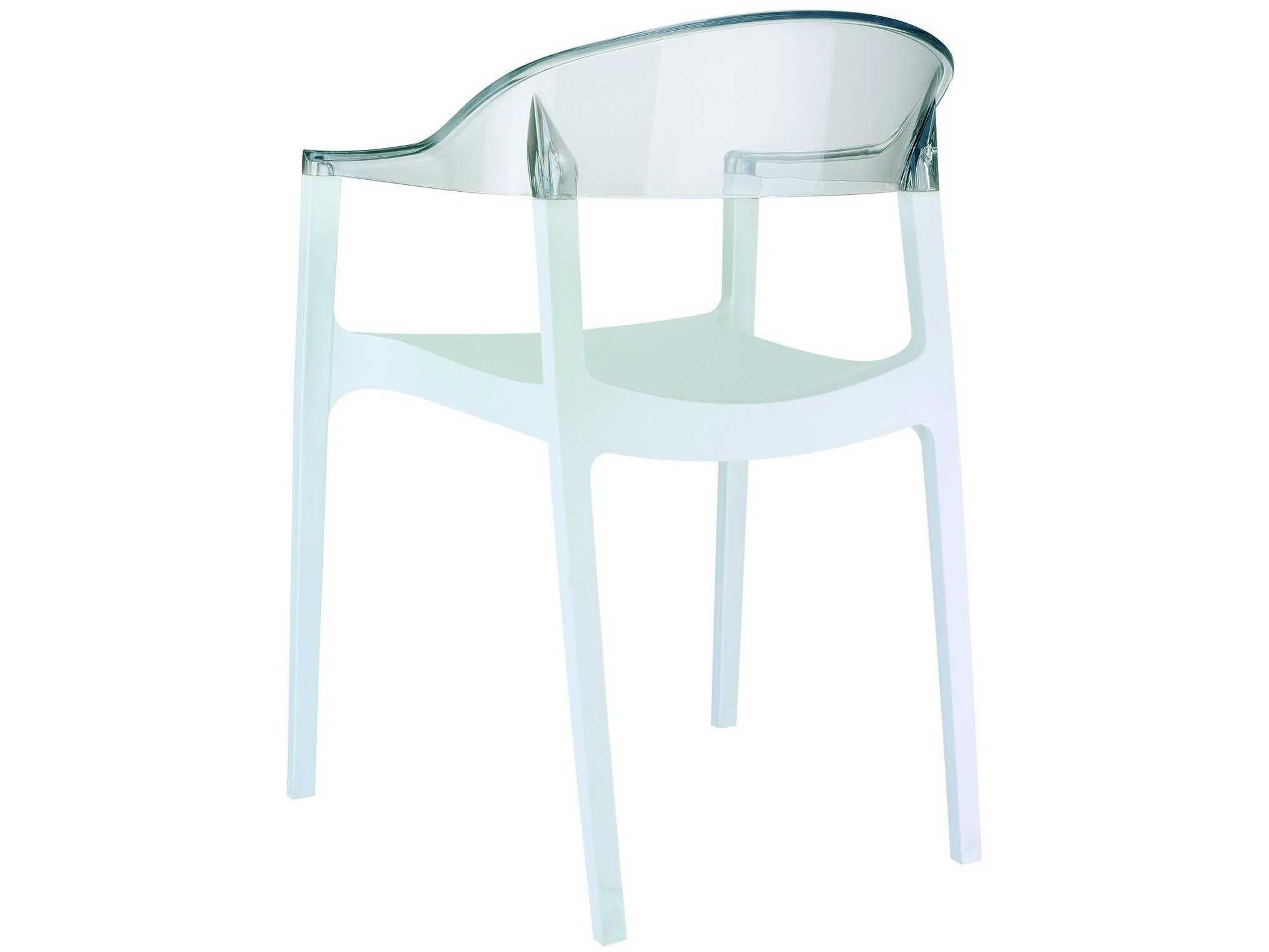 Compamia Carmen White Transparent Clear Polypropylene Dining Chair