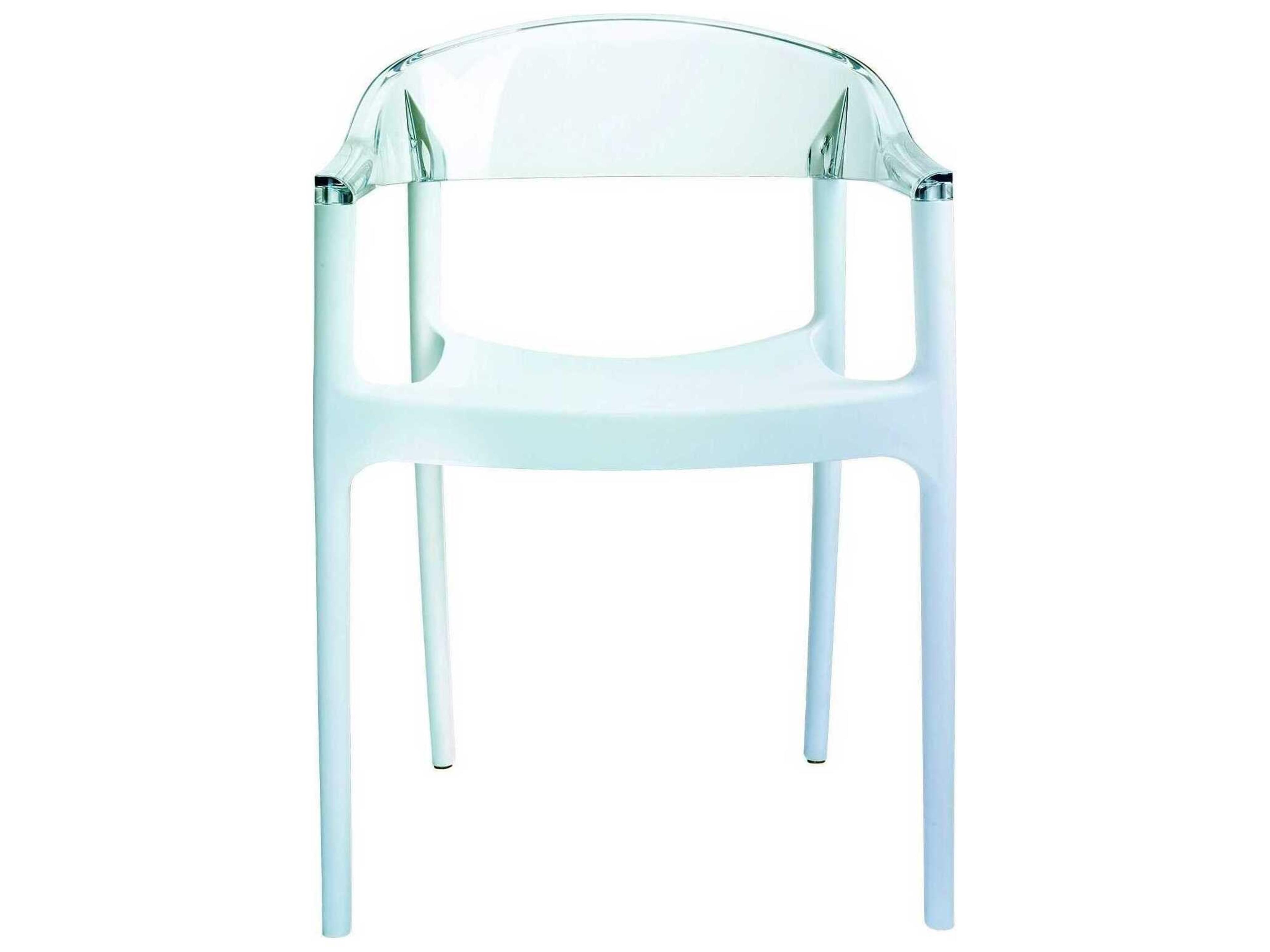 Compamia Carmen White Transparent Clear Polypropylene Dining Chair