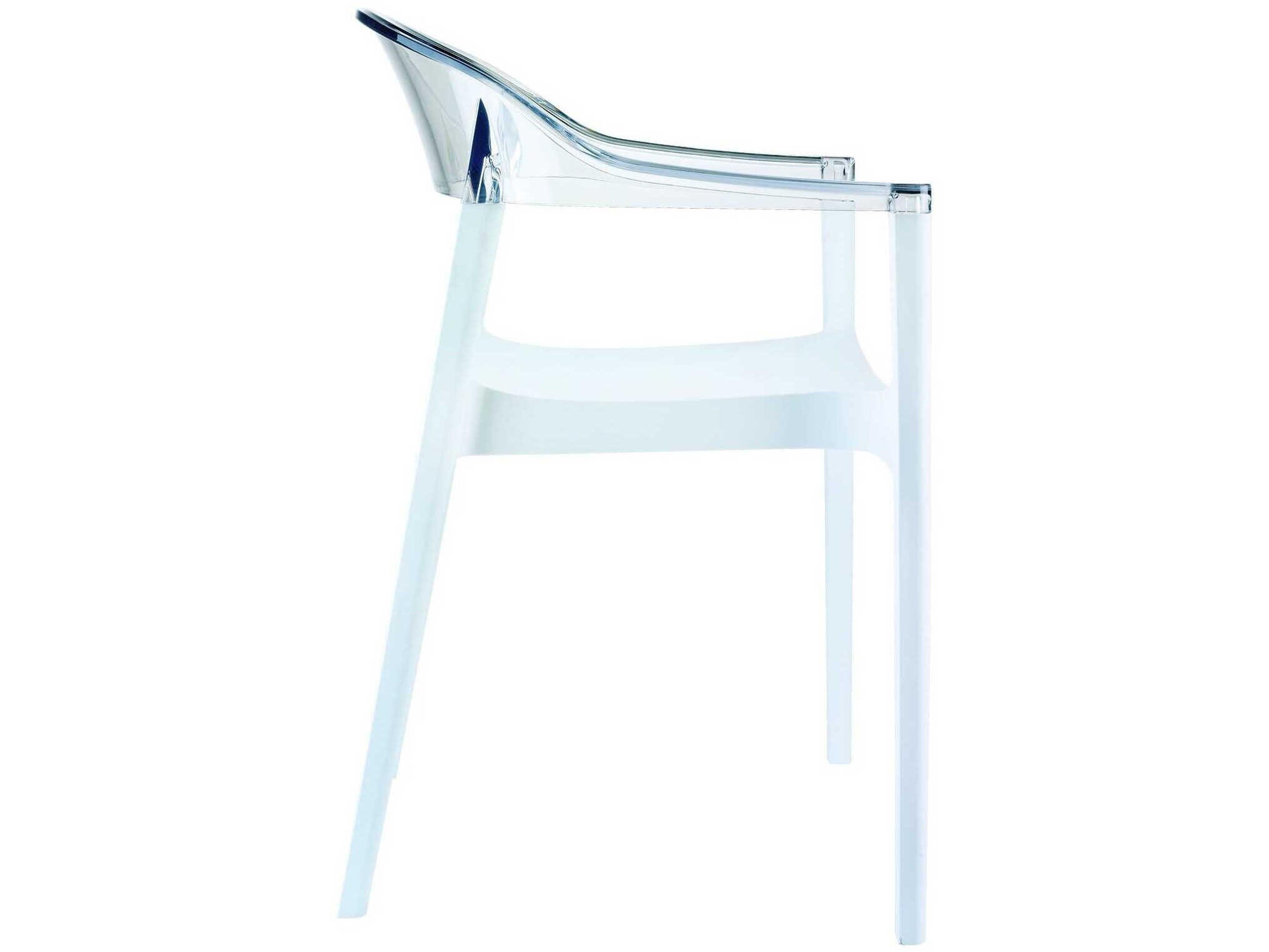 Compamia Carmen White Transparent Clear Polypropylene Dining Chair