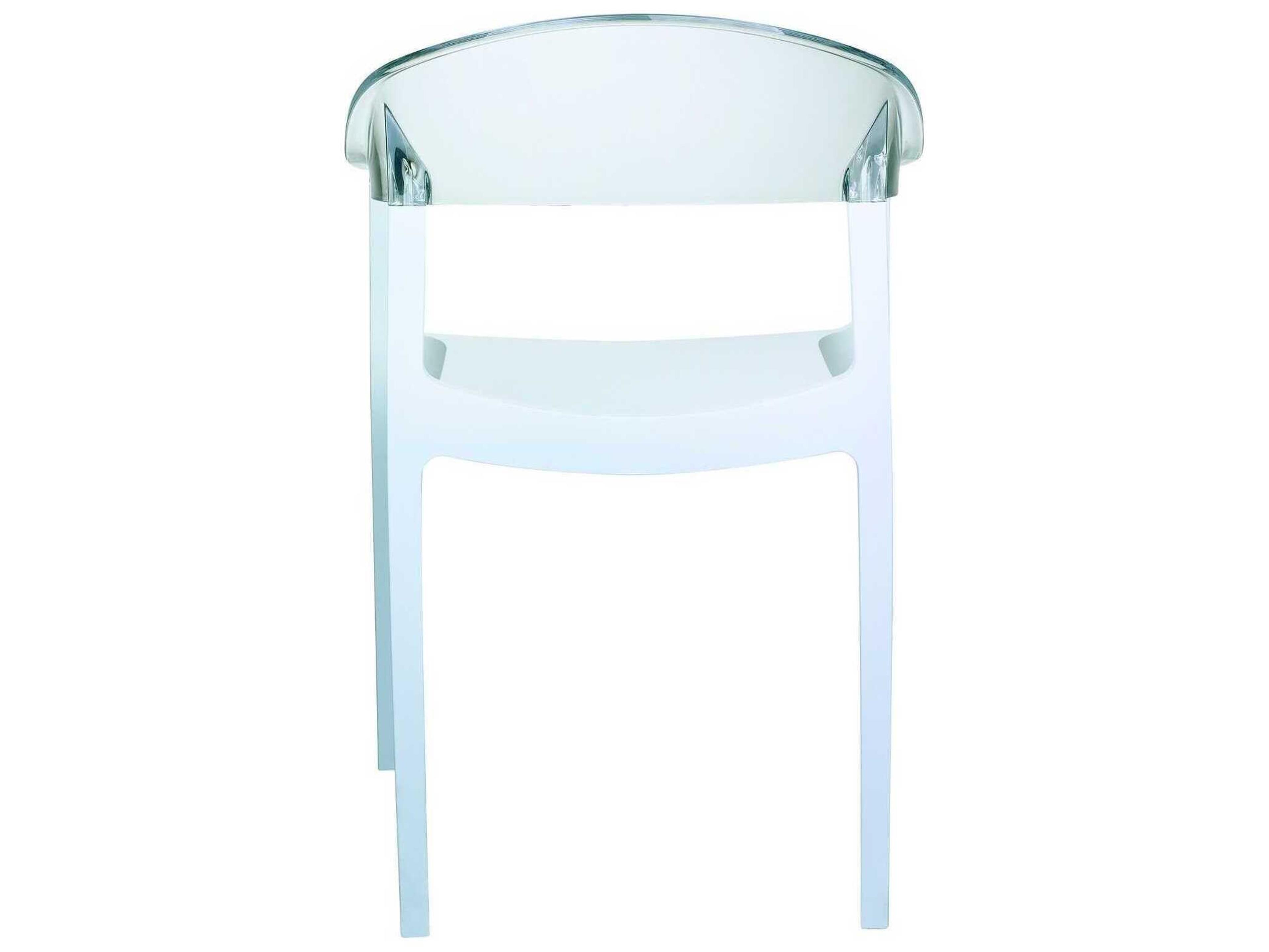 Compamia Carmen White Transparent Clear Polypropylene Dining Chair