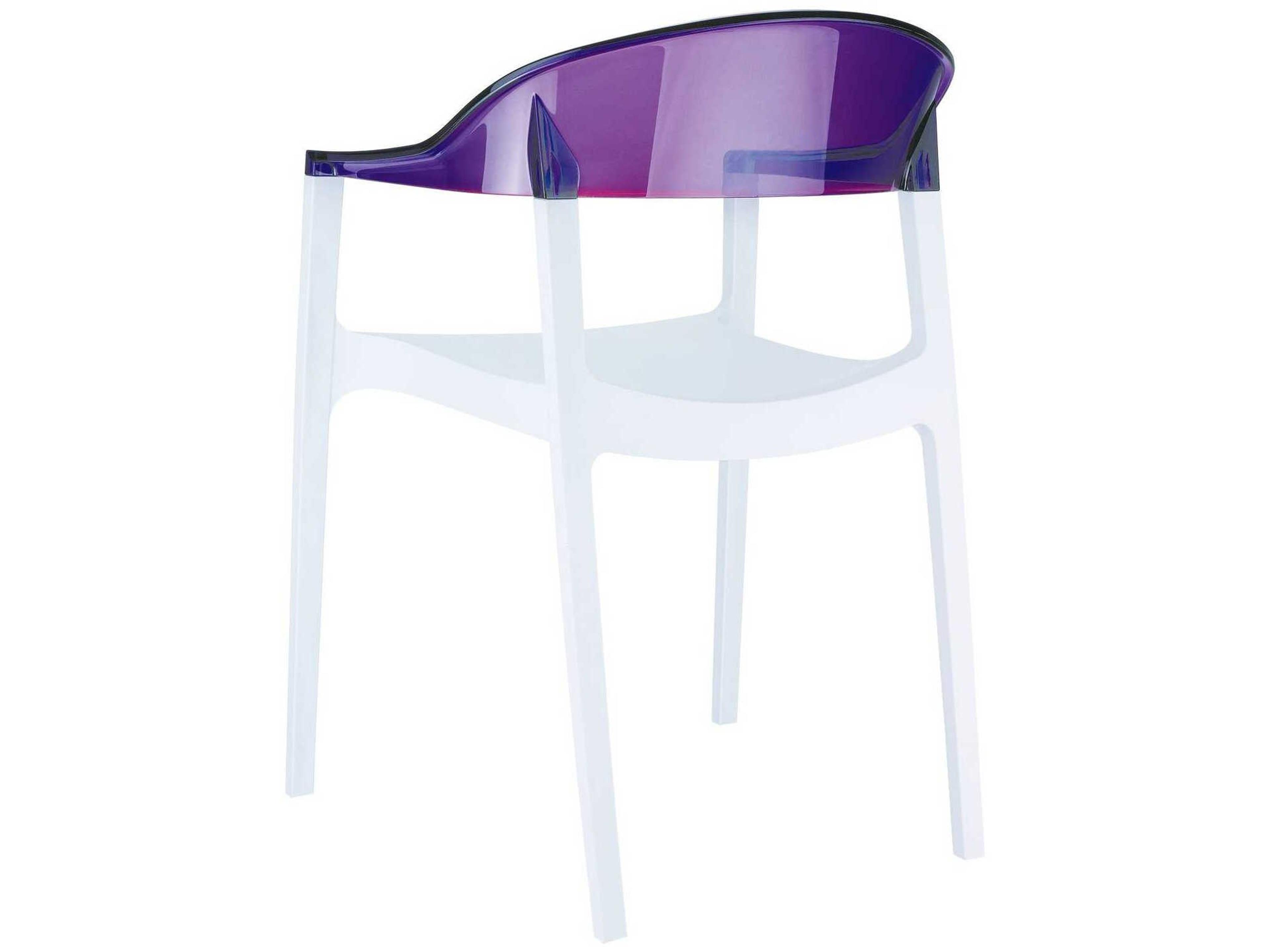 Compamia Carmen White Transparent Violet Polypropylene Dining Chair