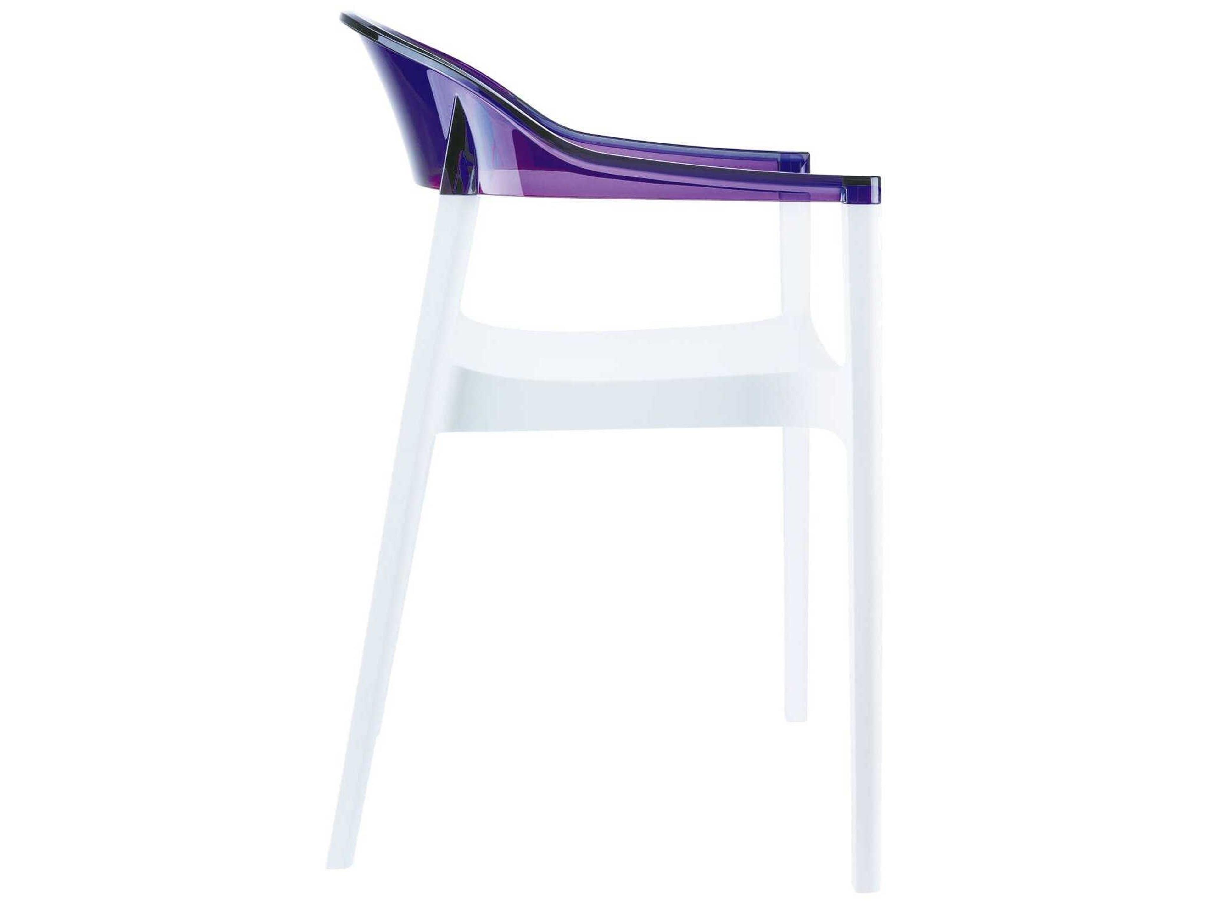 Compamia Carmen White Transparent Violet Polypropylene Dining Chair