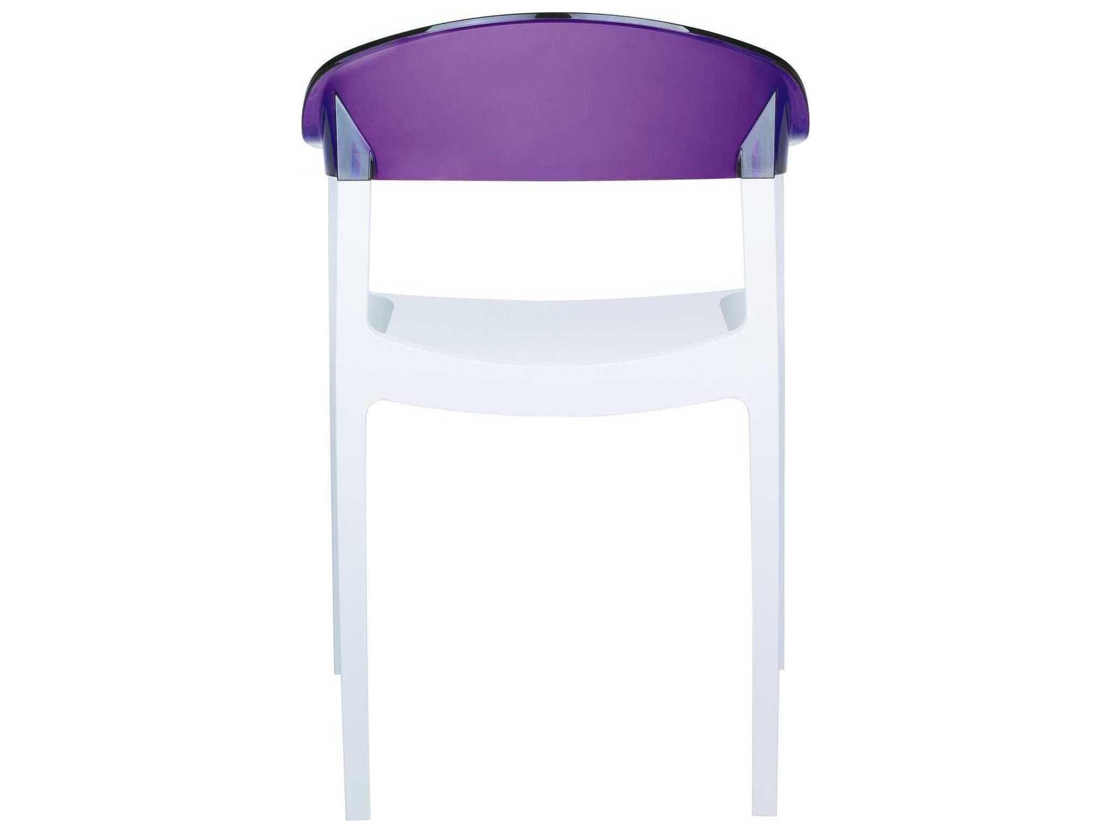 Compamia Carmen White Transparent Violet Polypropylene Dining Chair