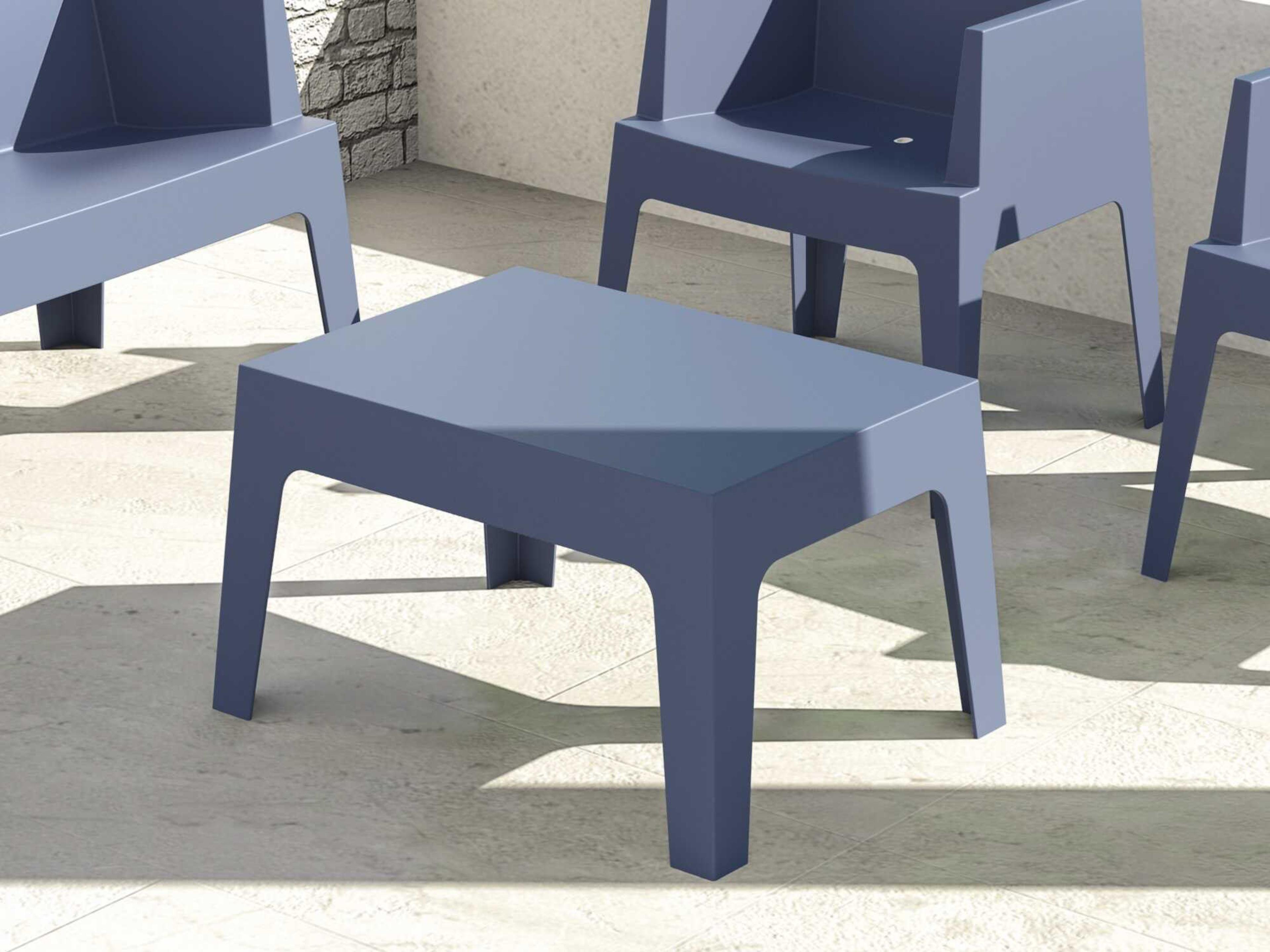 Compamia Box Dark Gray Polypropylene Rectangular Coffee Table