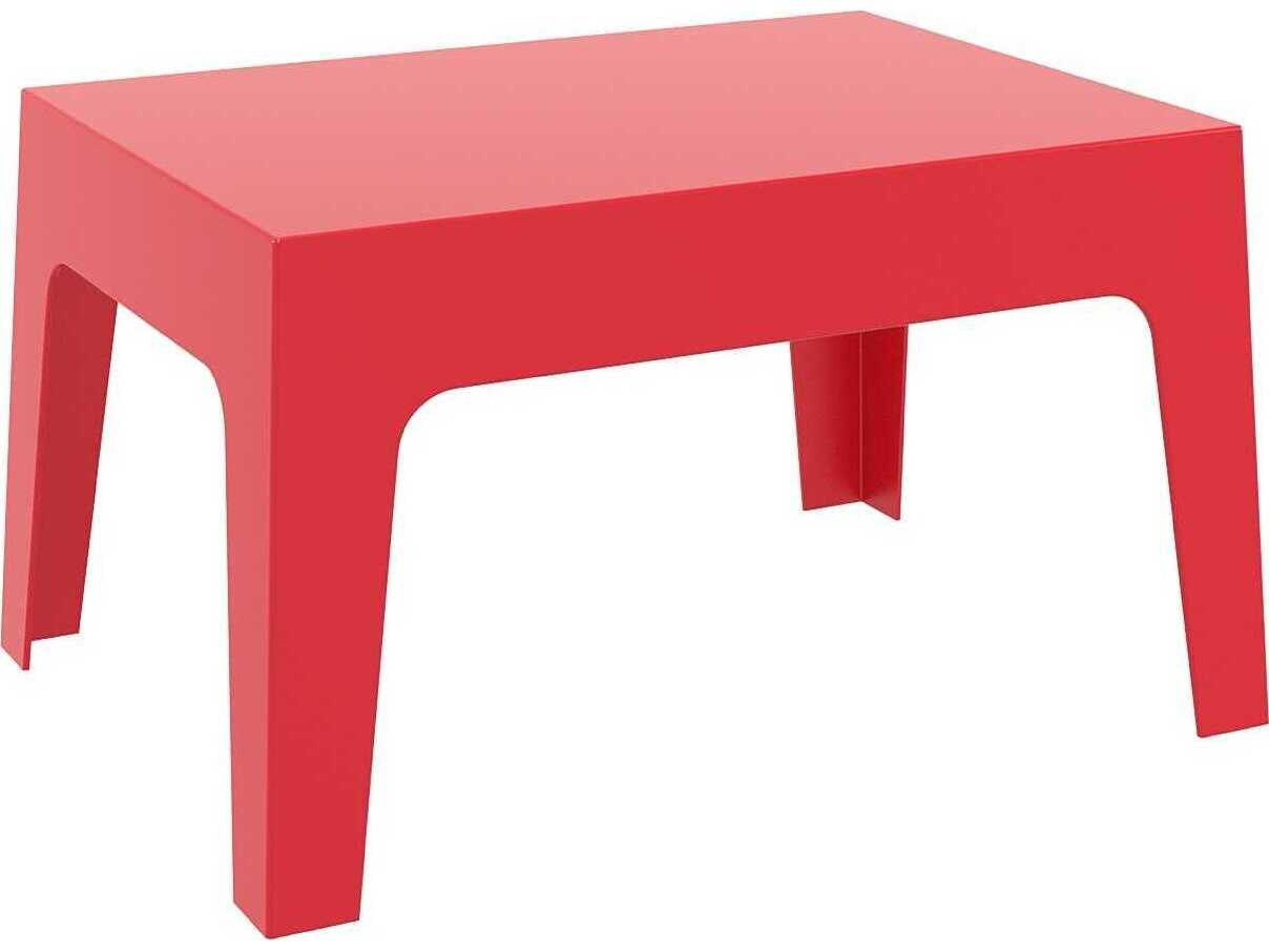 Box Red Polypropylene Rectangular Coffee Table