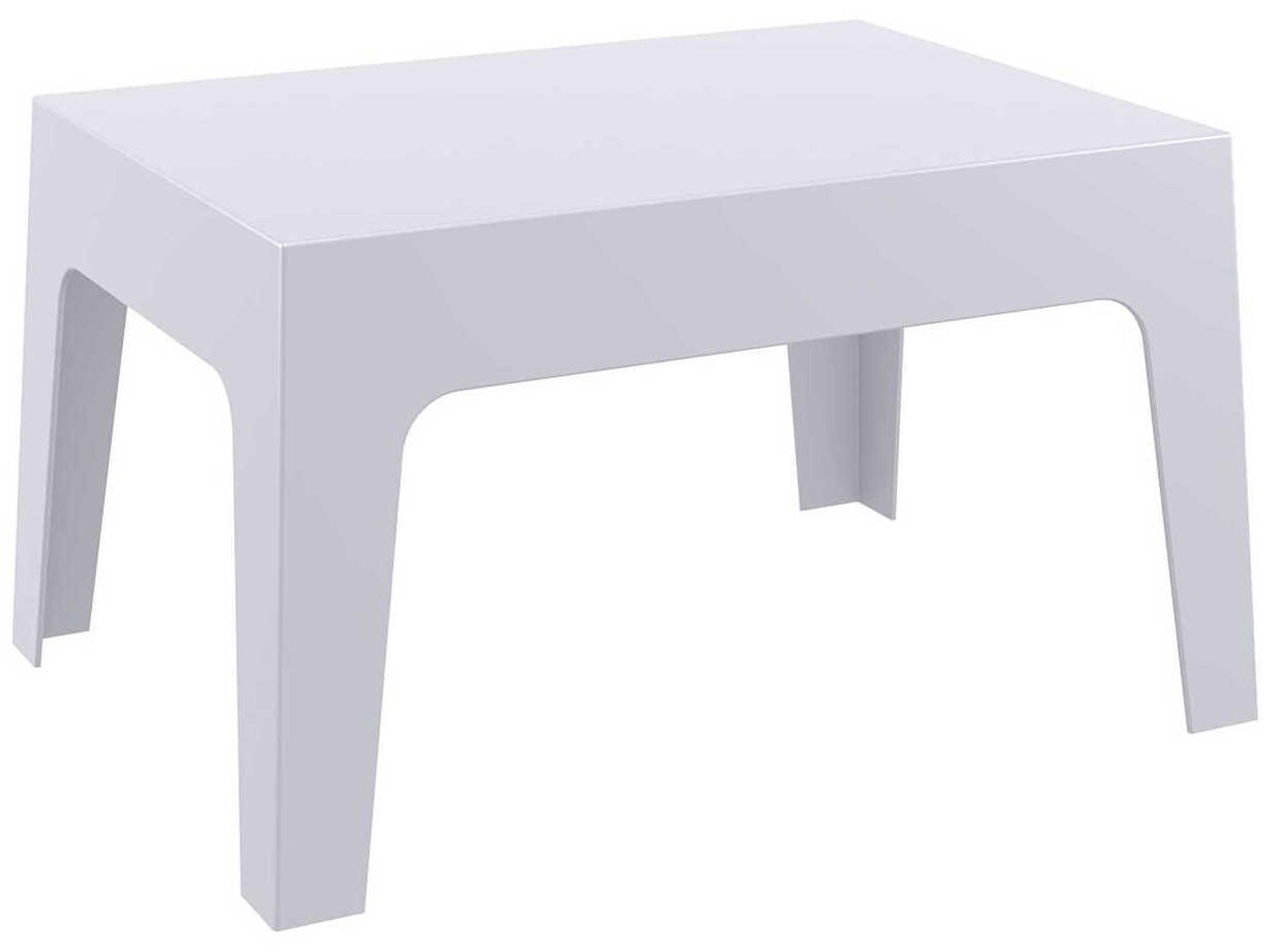 Box Silver Polypropylene Rectangular Coffee Table