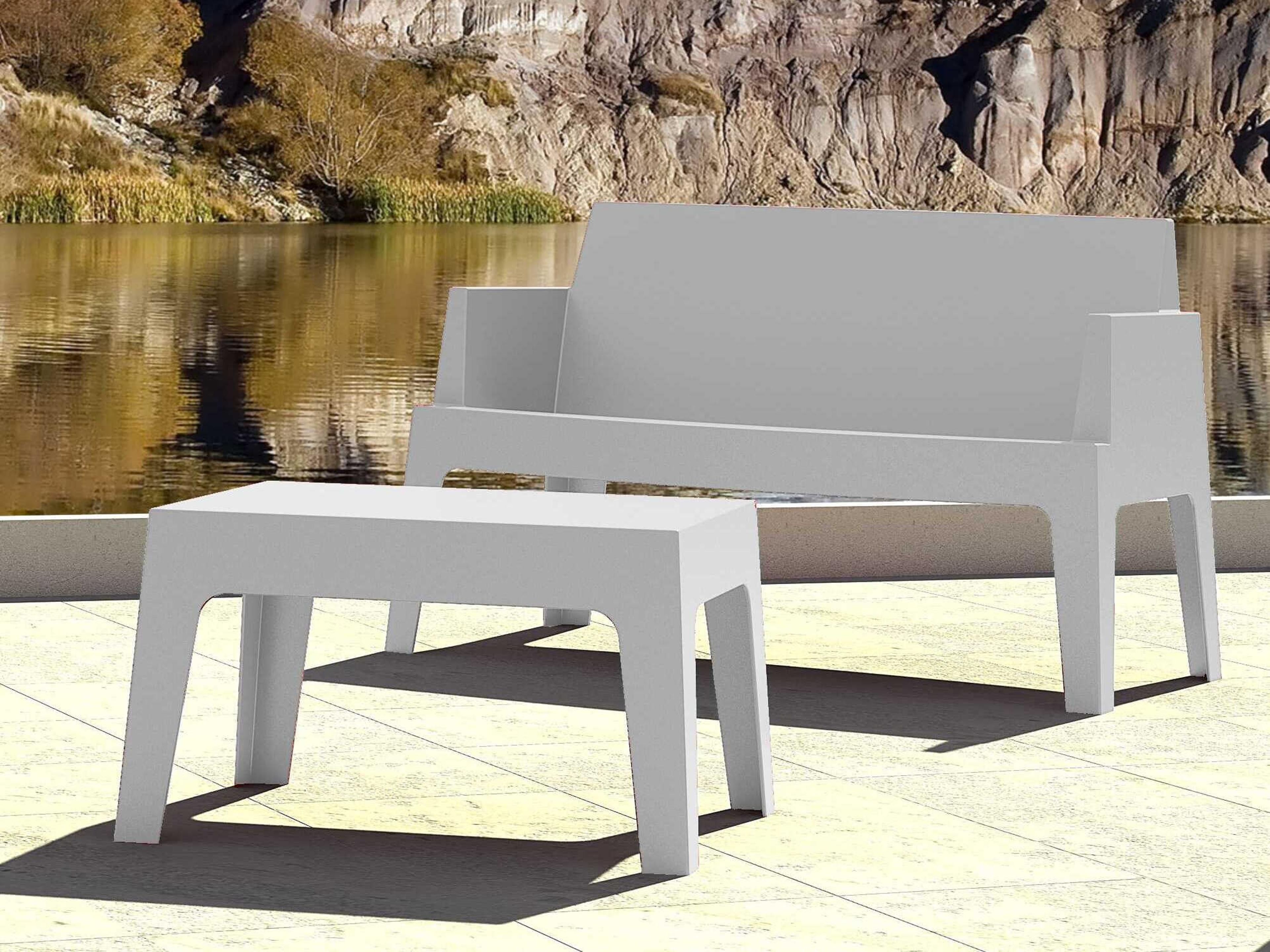 Compamia Box Silver Polypropylene Rectangular Coffee Table