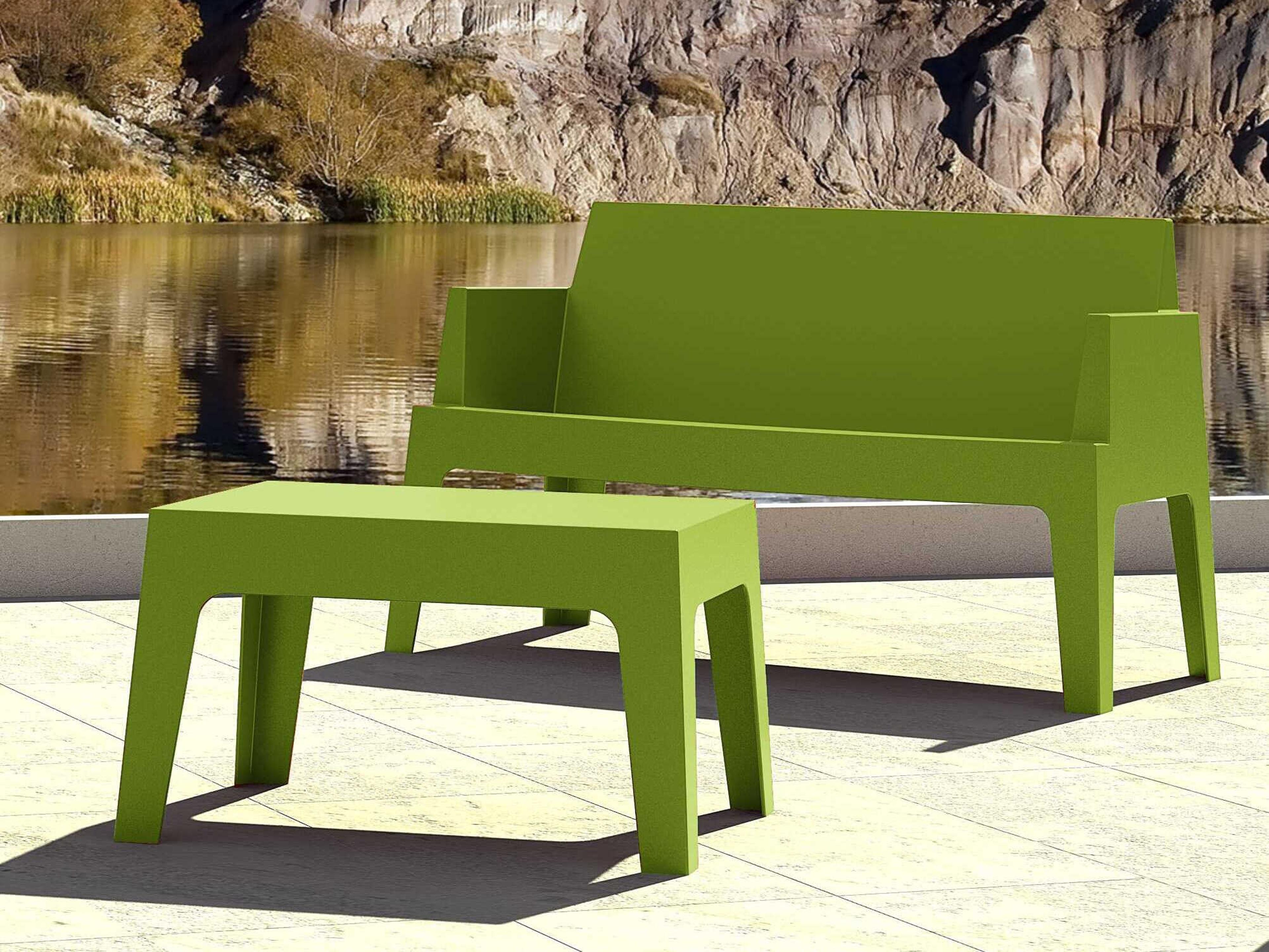 Compamia Box Tropical Green Polypropylene Rectangular Coffee Table