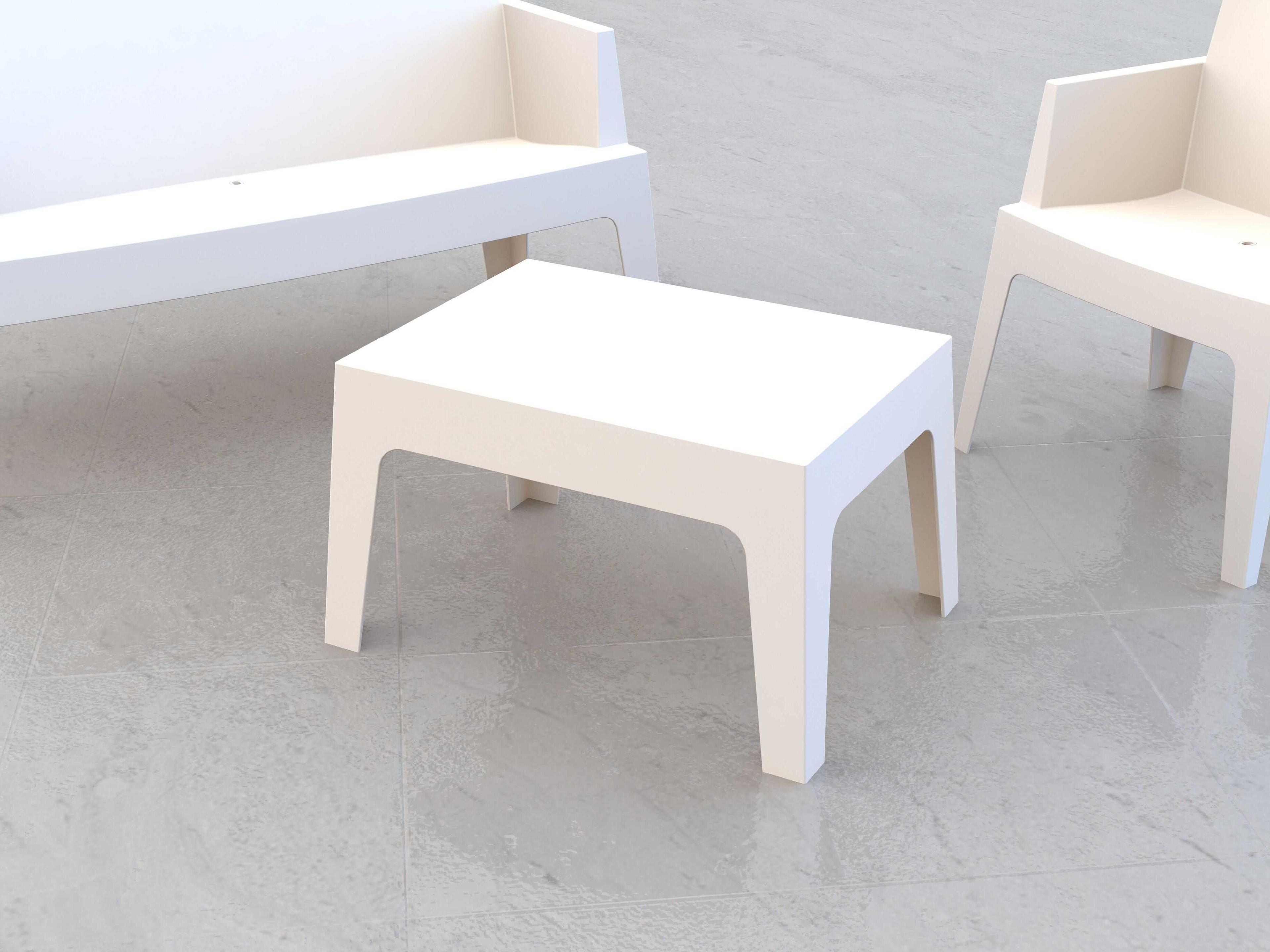 Compamia Box White Polypropylene Rectangular Coffee Table