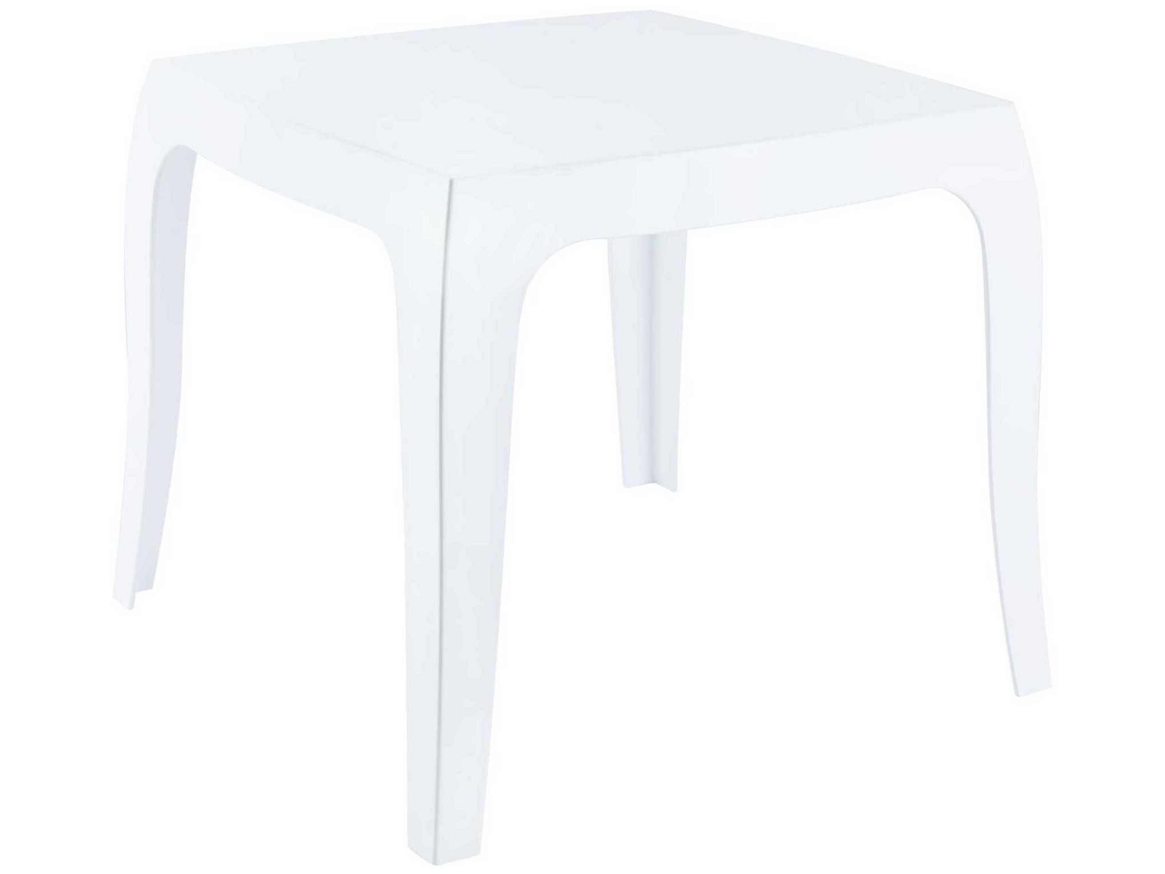 Queen Glossy White Square End Table