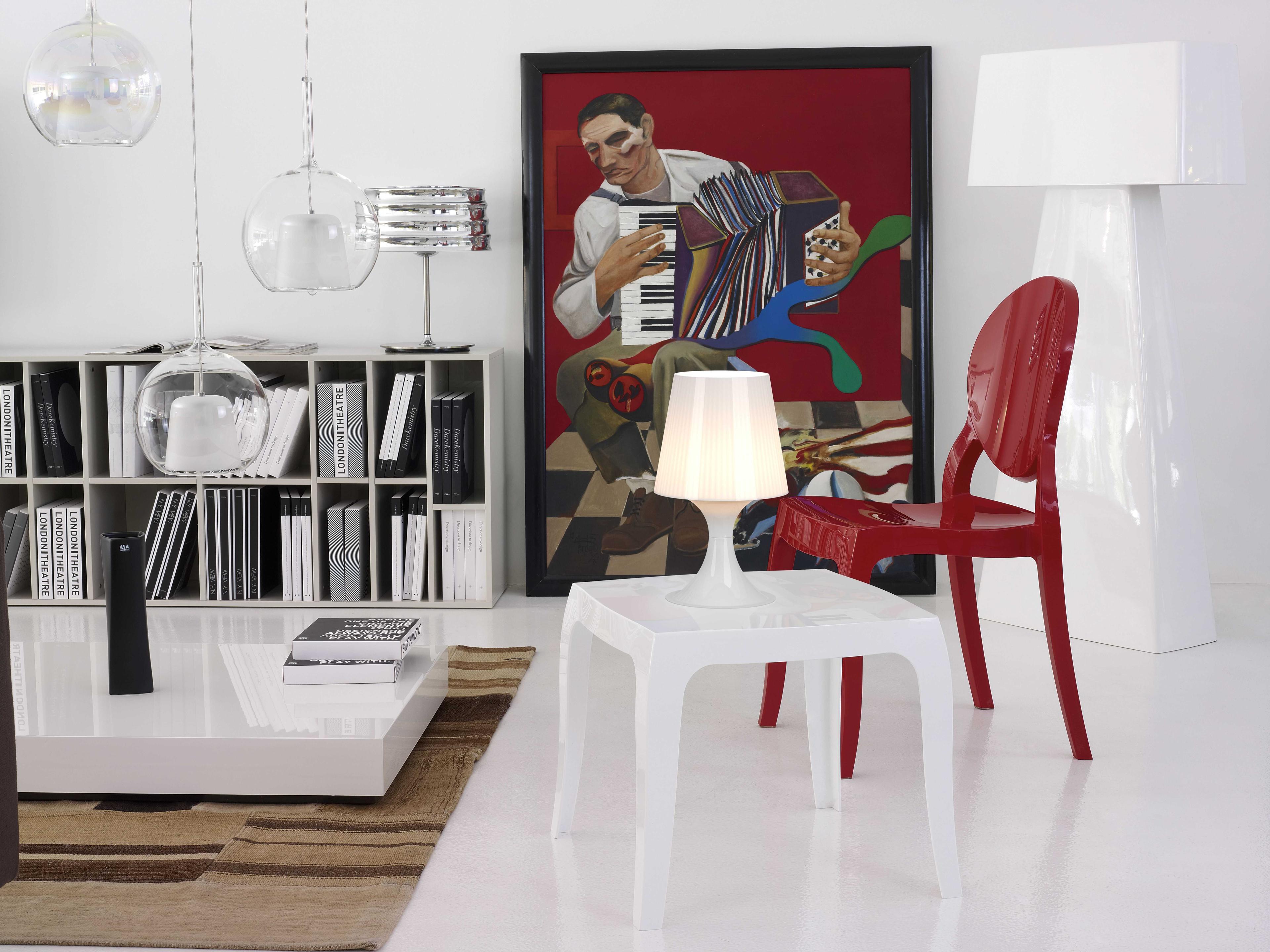 Compamia Queen Glossy White Square End Table