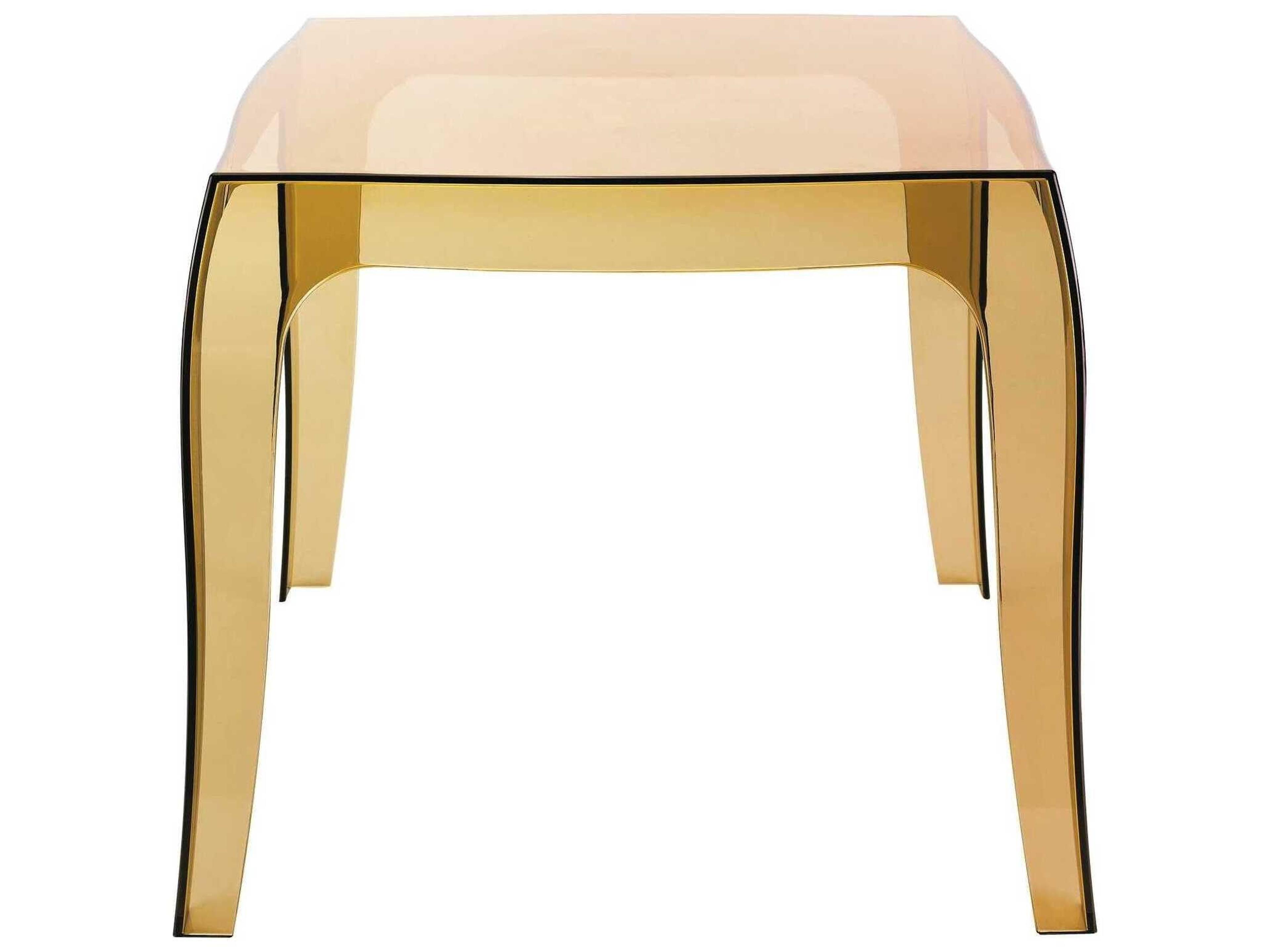 Compamia Queen Transparent Amber Square End Table