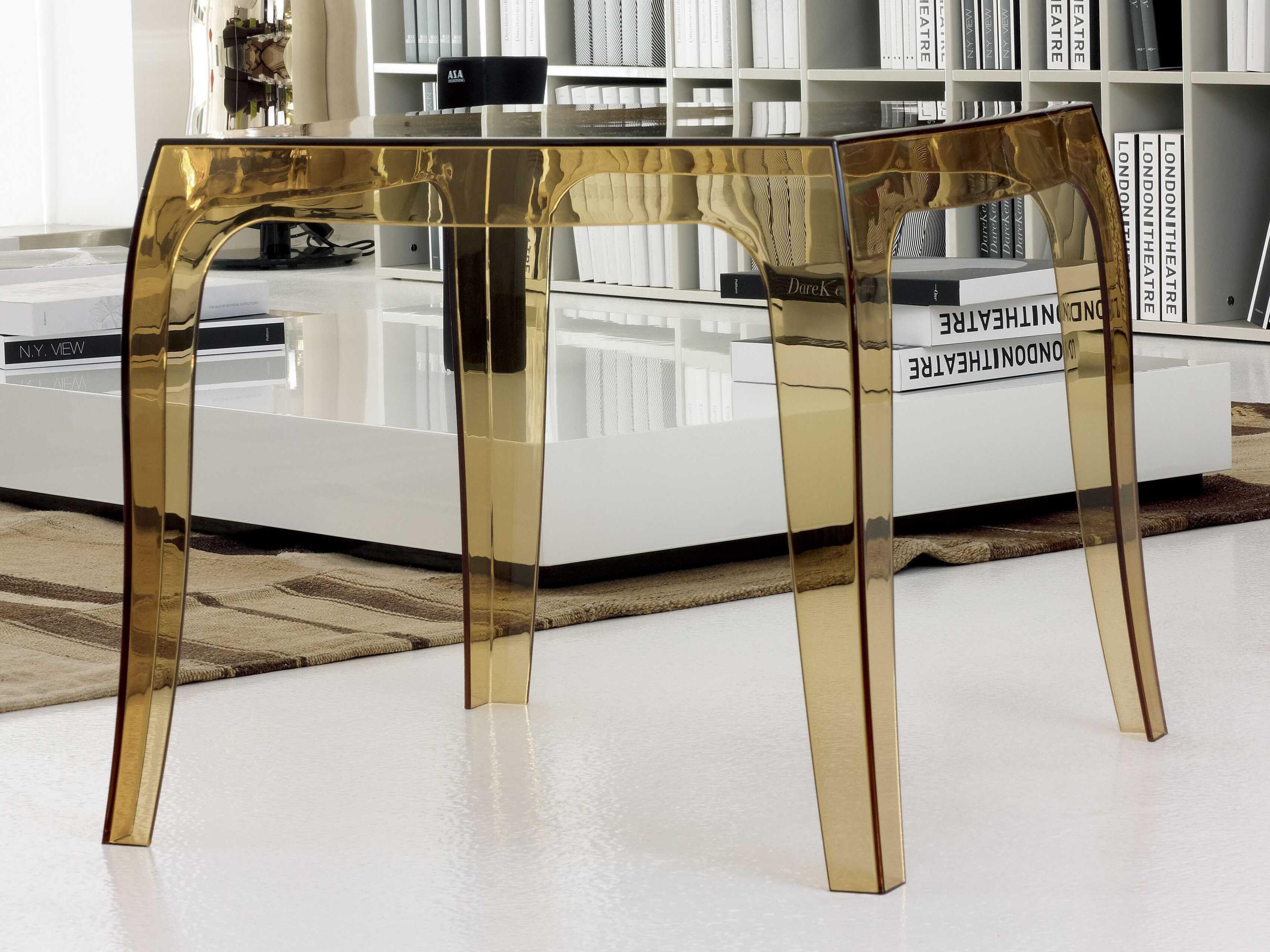 Compamia Queen Transparent Amber Square End Table