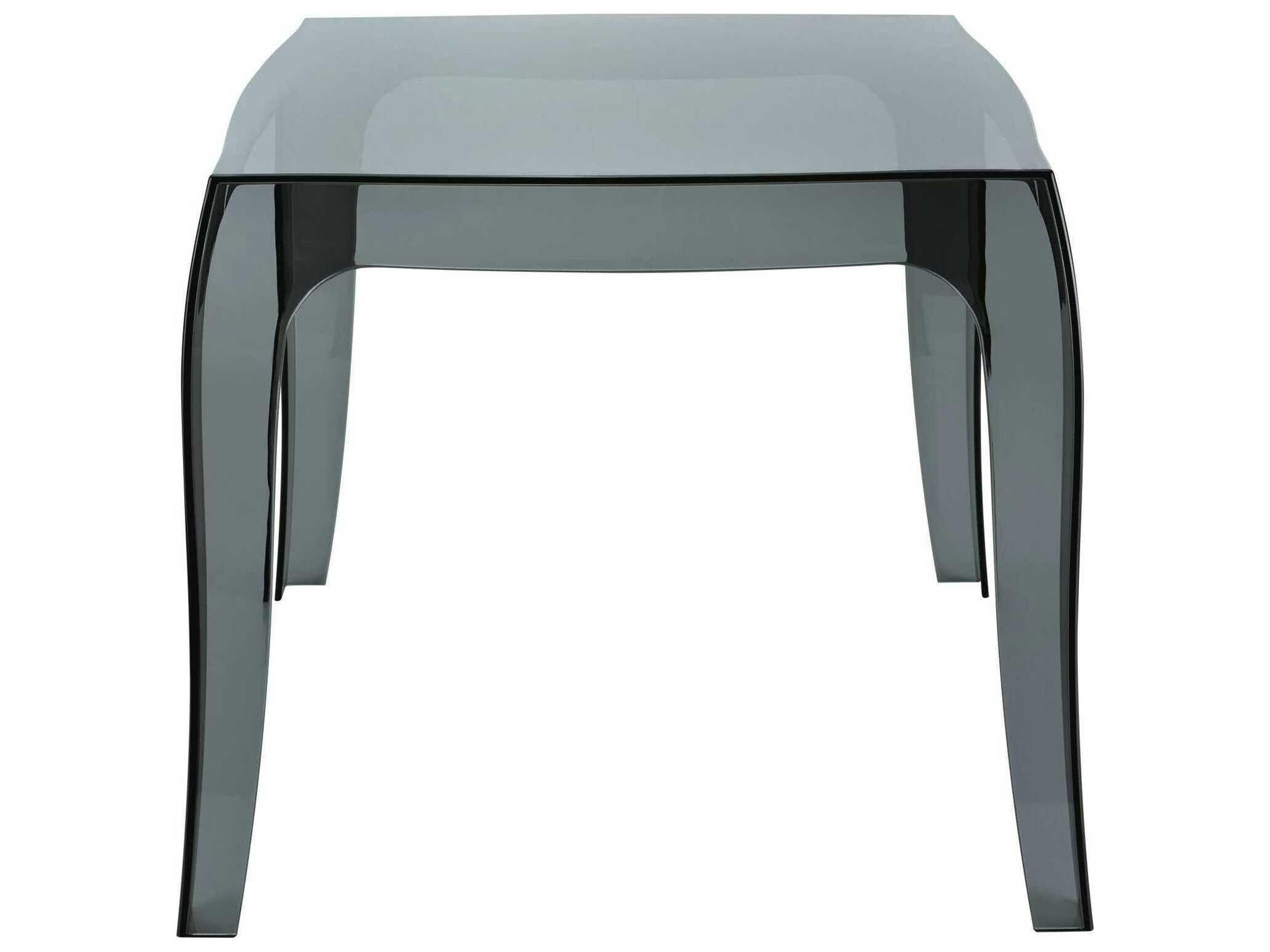 Compamia Queen Transparent Black Square End Table