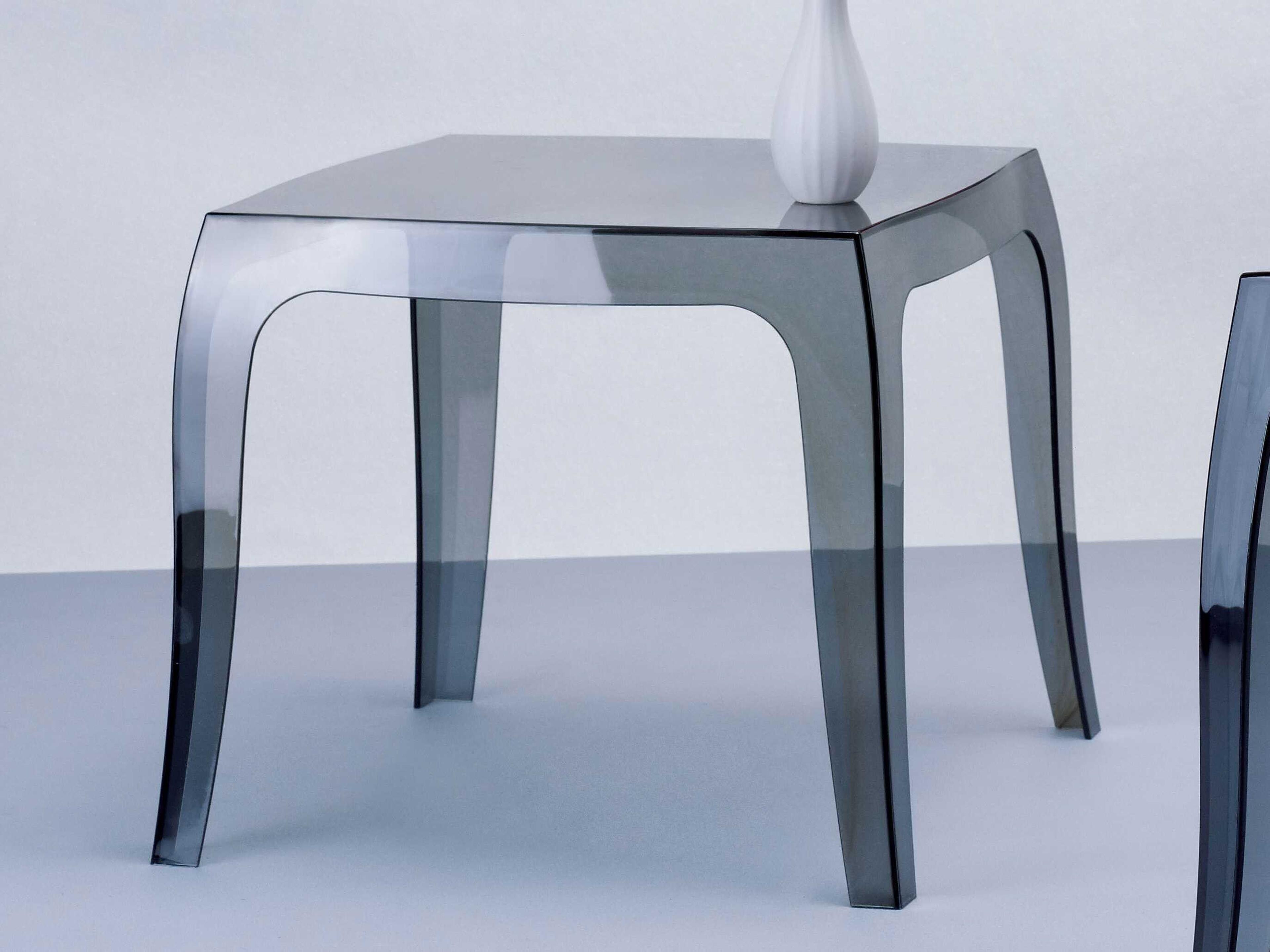 Compamia Queen Transparent Black Square End Table
