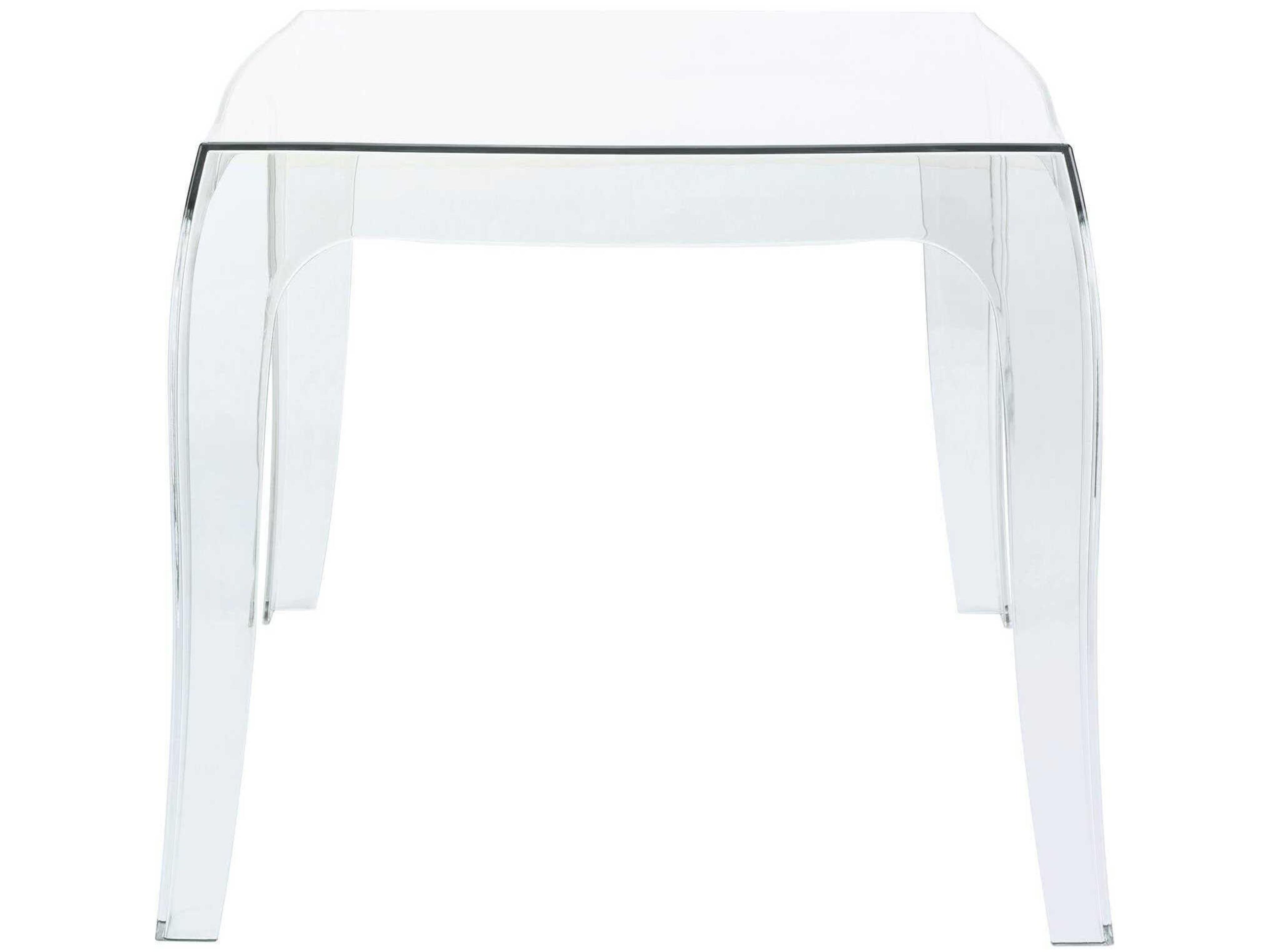 Compamia Queen Transparent Clear Square End Table