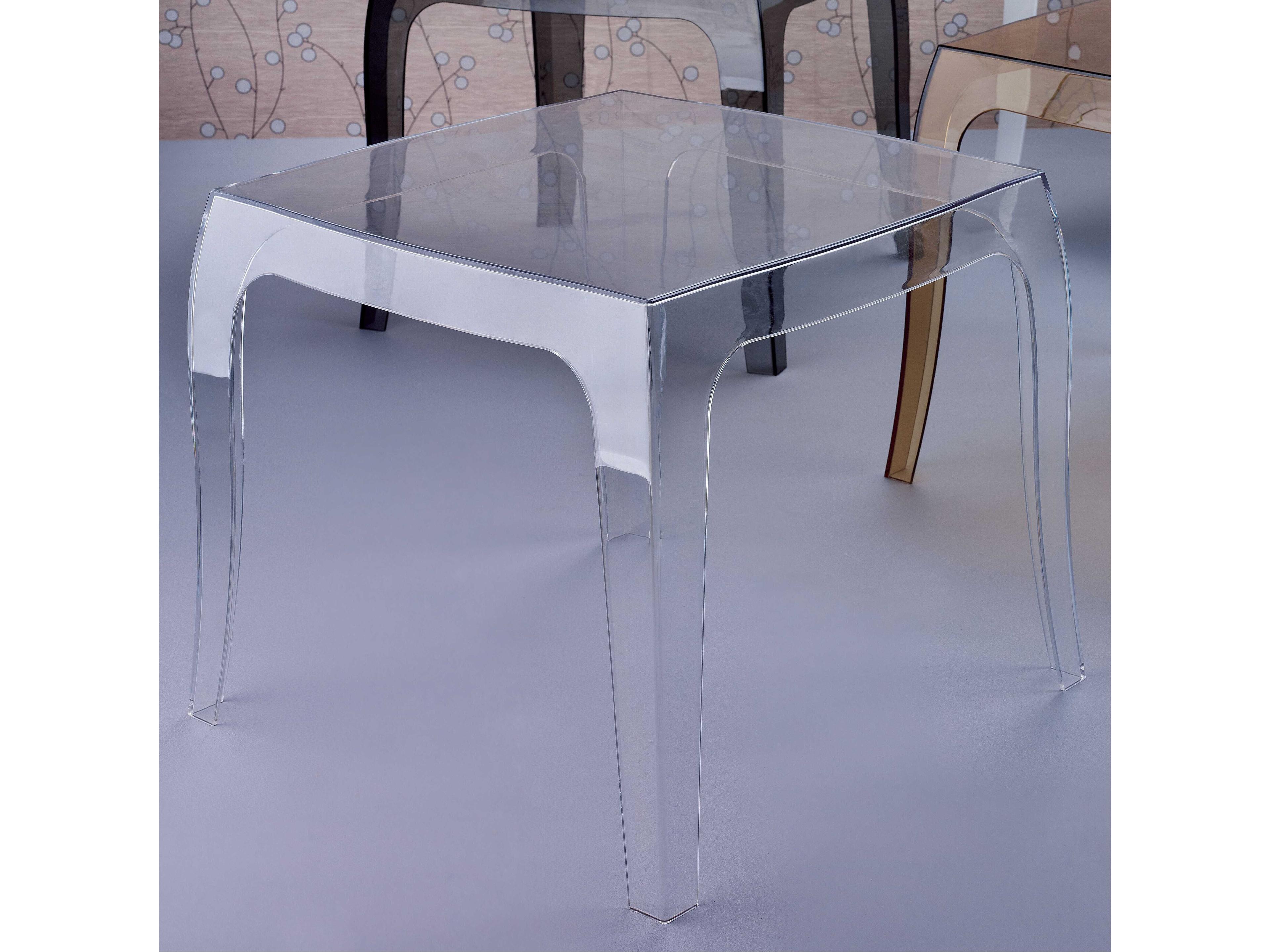 Compamia Queen Transparent Clear Square End Table