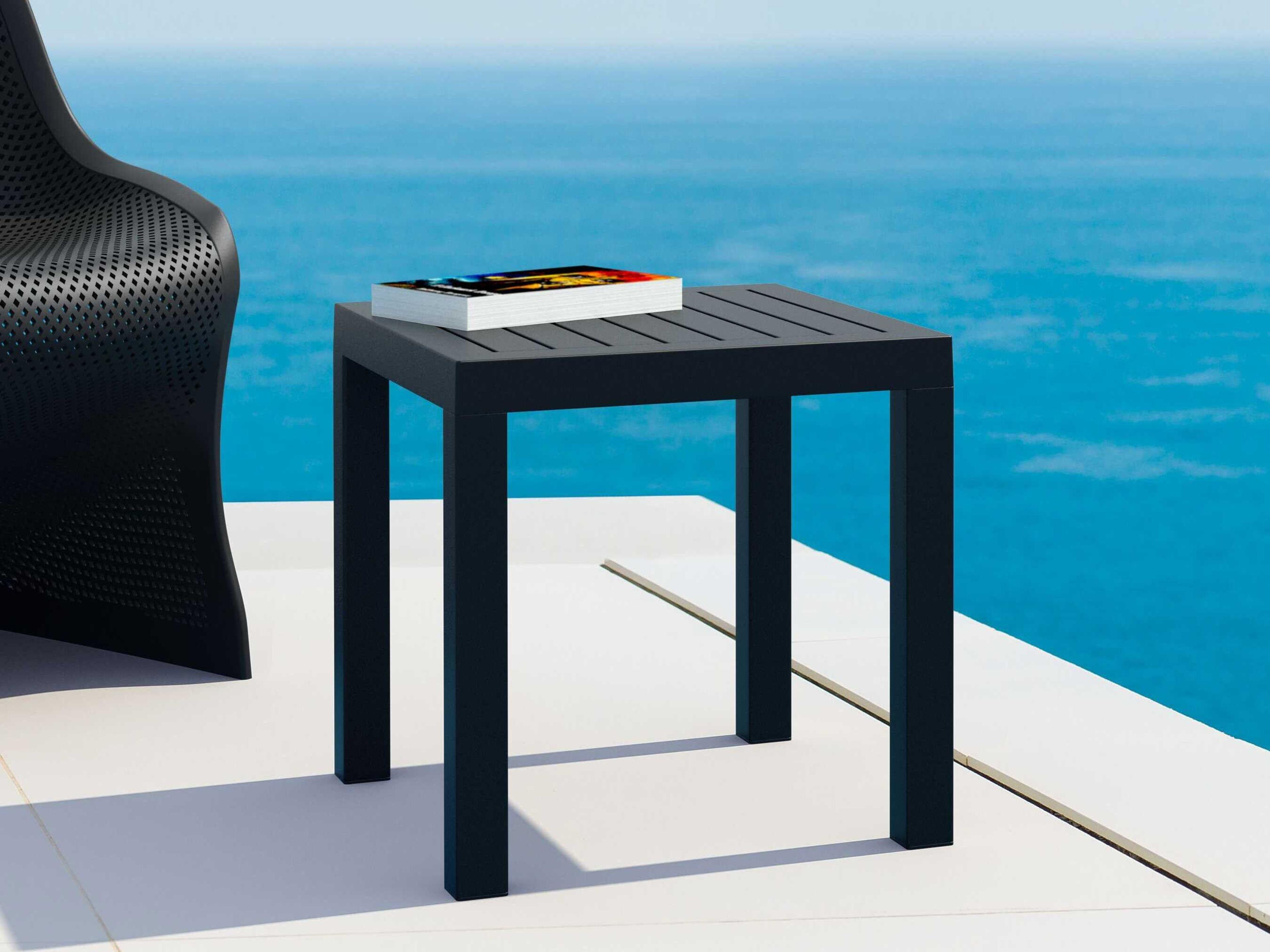 Compamia Ocean Black Resin Square End Table