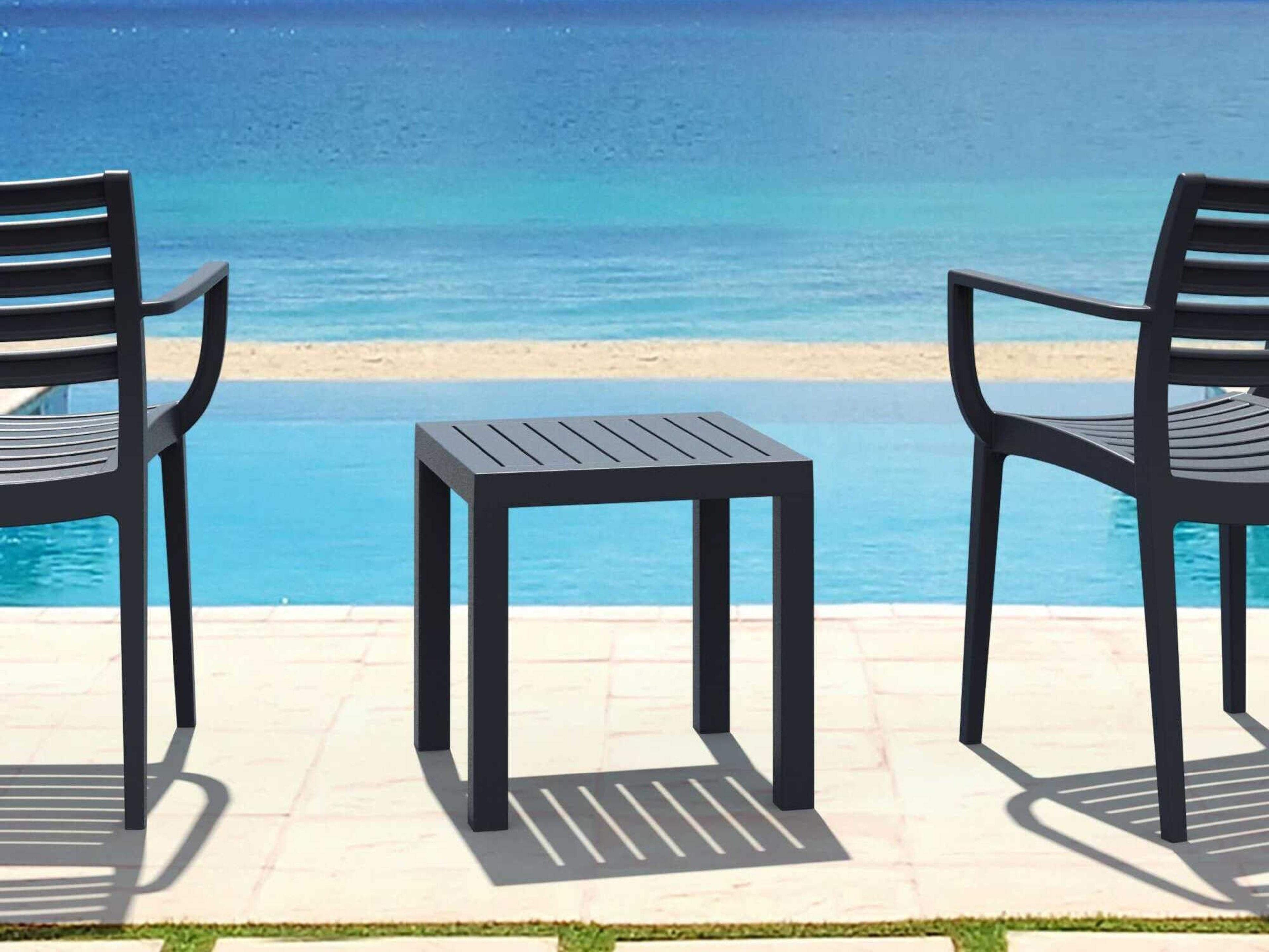 Compamia Ocean Dark Gray Resin Square End Table