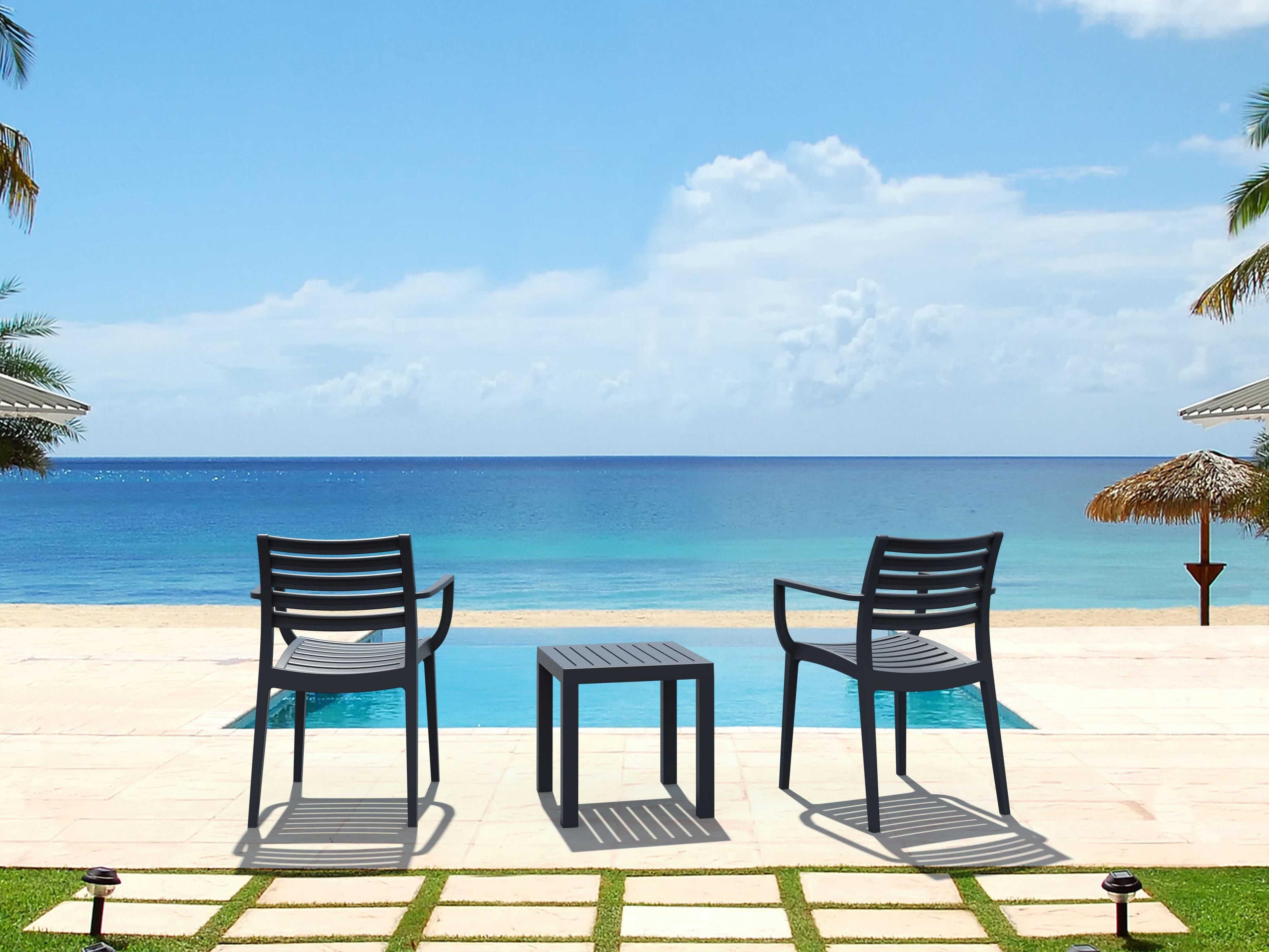 Compamia Ocean Dark Gray Resin Square End Table