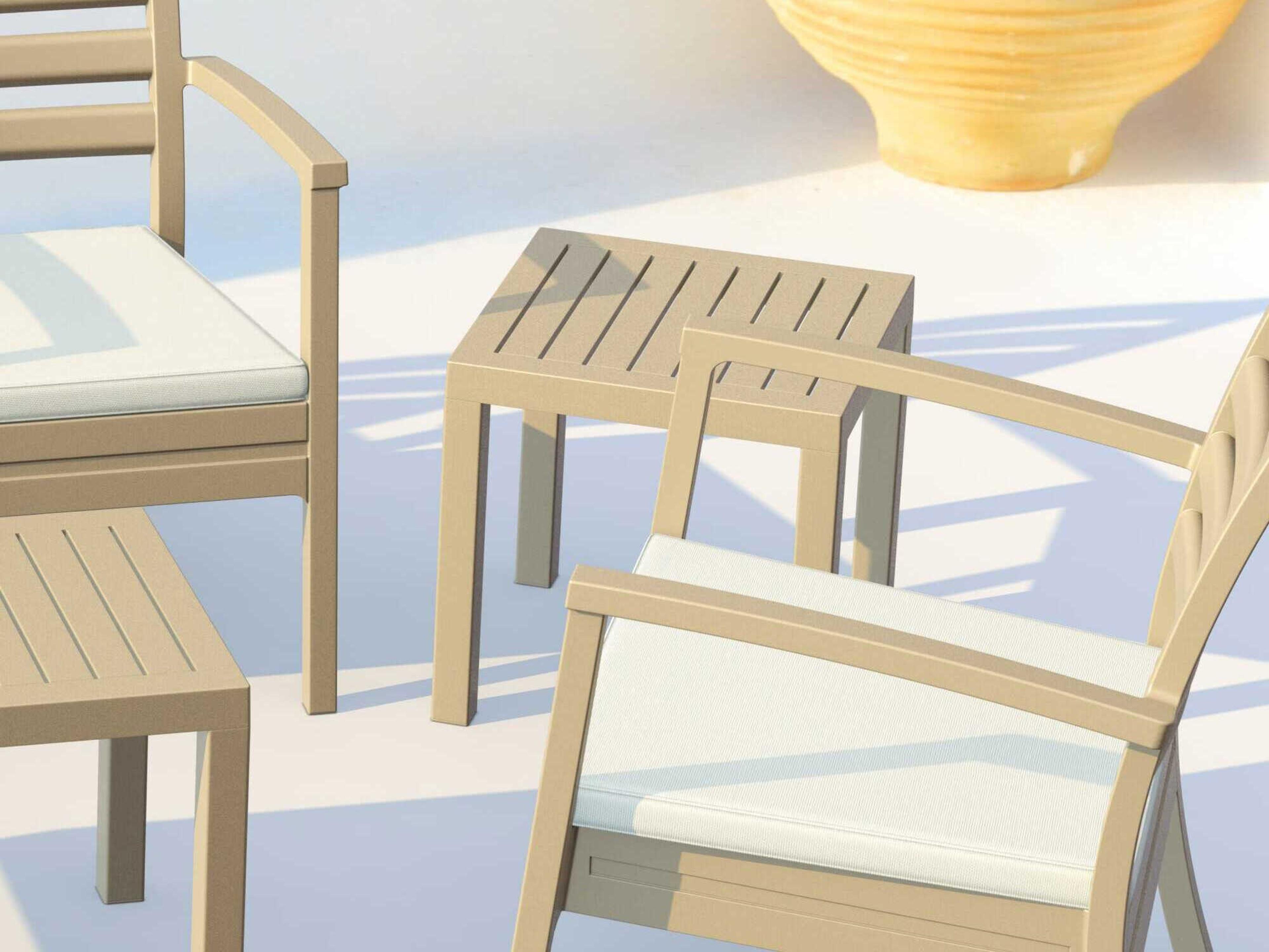 Compamia Ocean Taupe Resin Square End Table