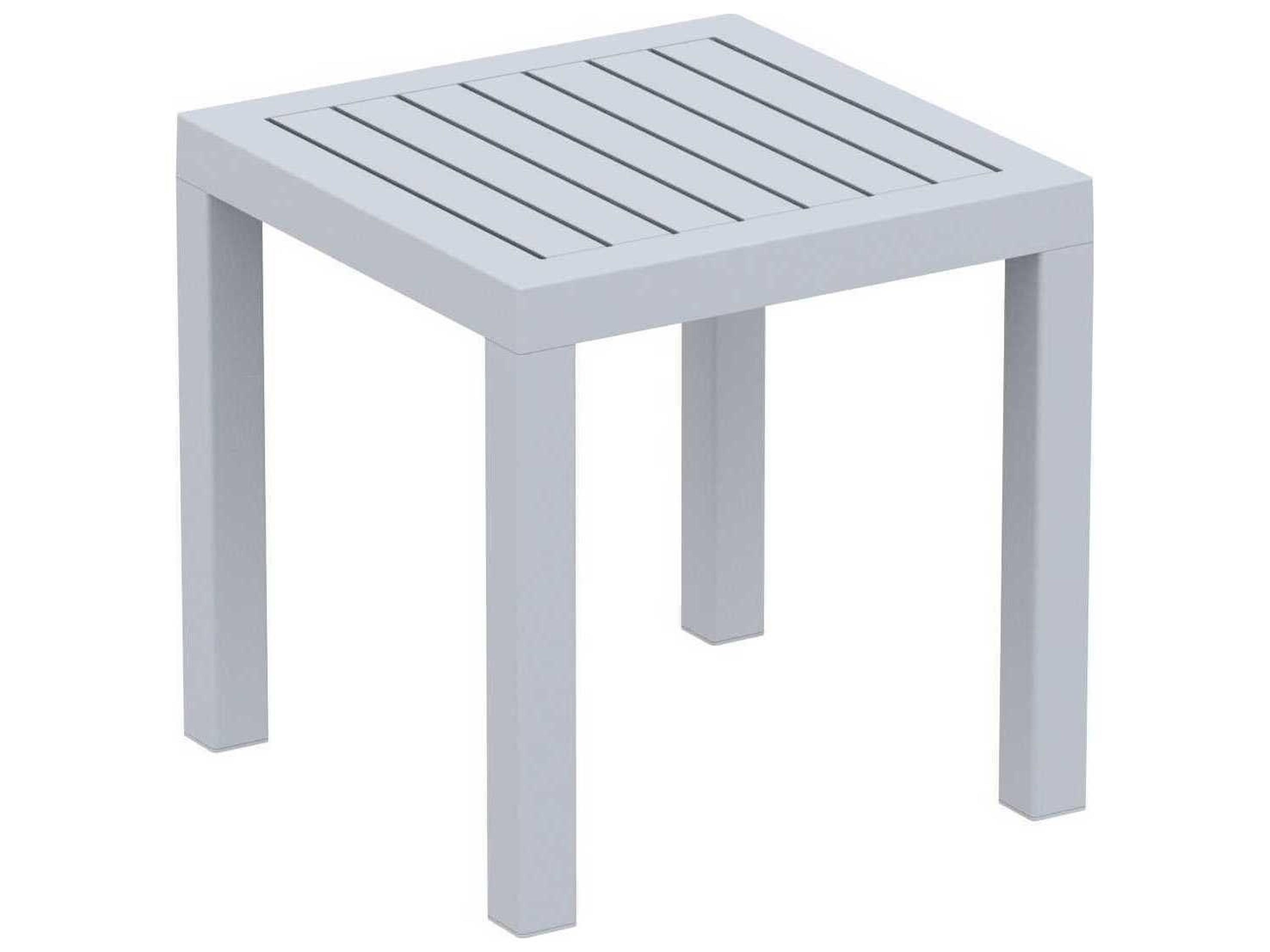 Ocean Silver Resin Square End Table