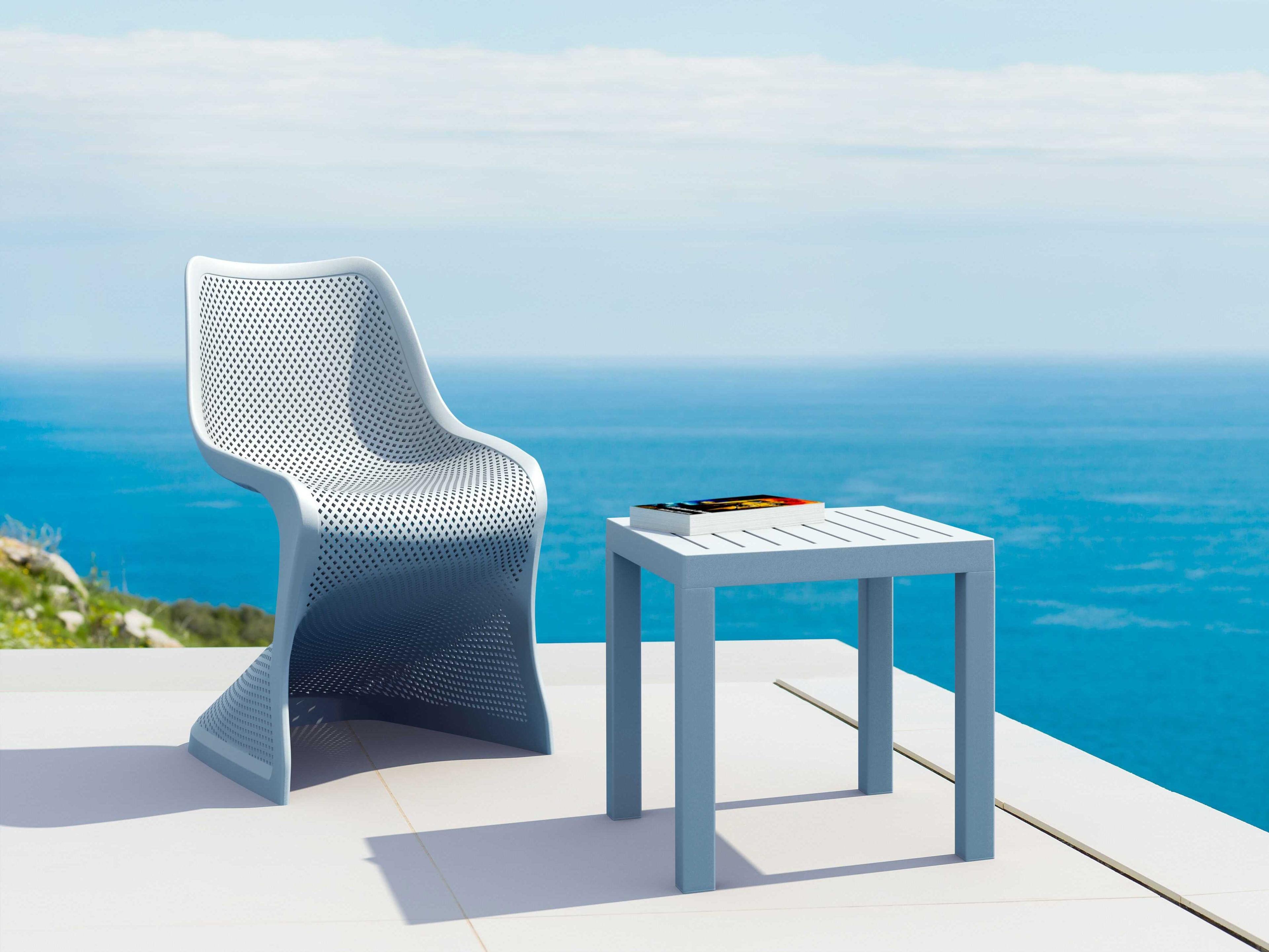 Compamia Ocean Silver Resin Square End Table