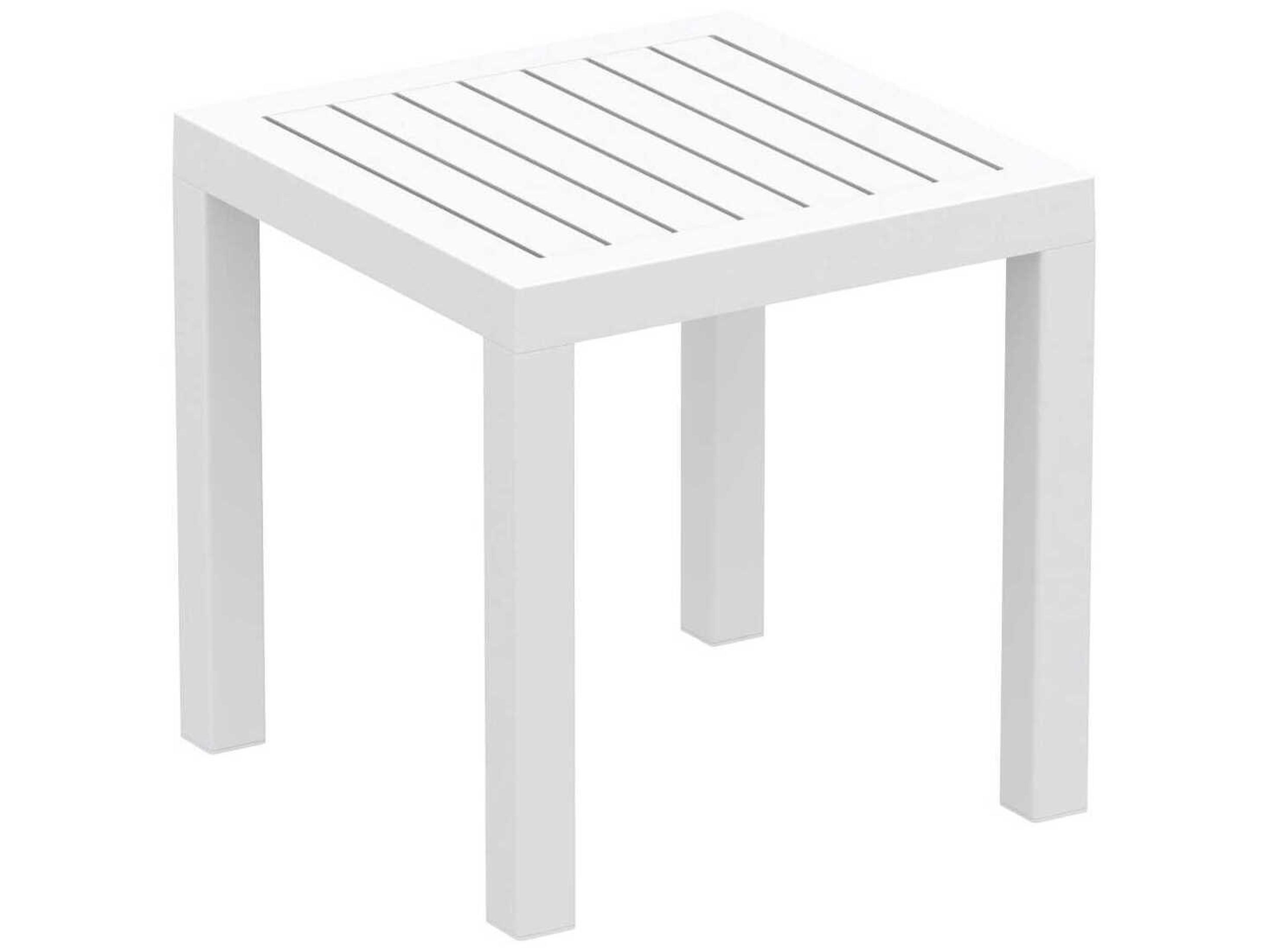 Ocean White Resin Square End Table