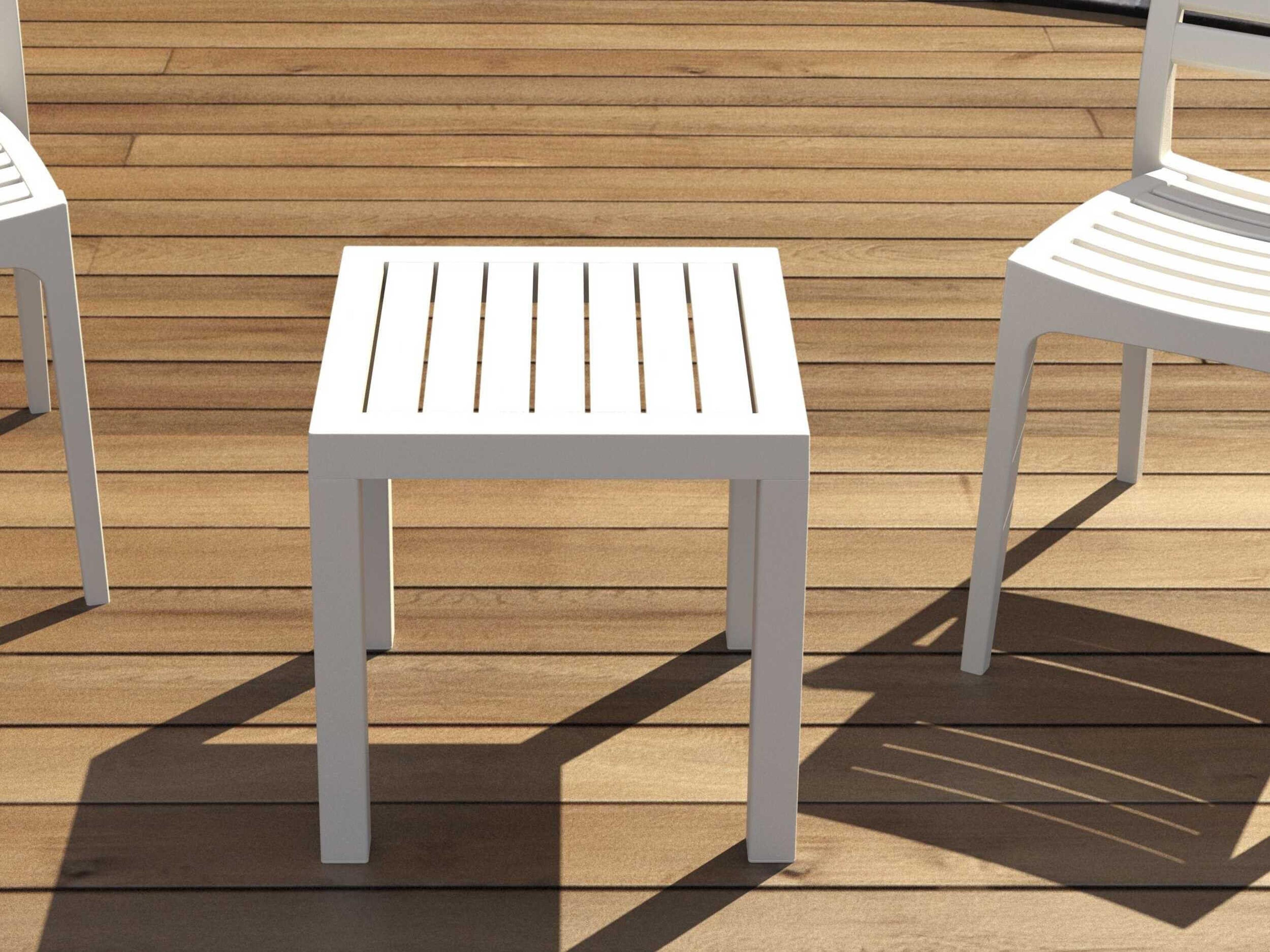 Compamia Ocean White Resin Square End Table