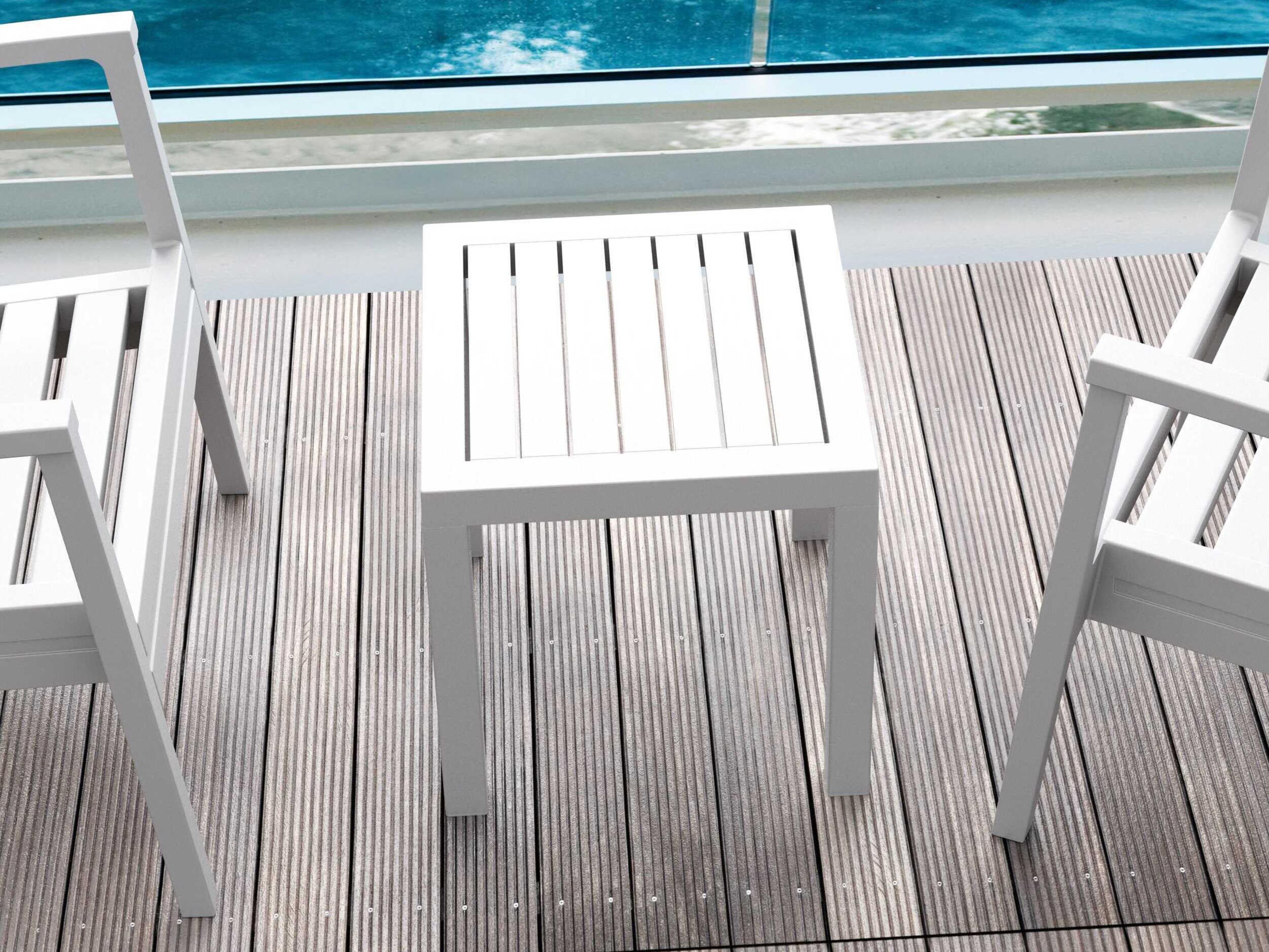 Compamia Ocean White Resin Square End Table