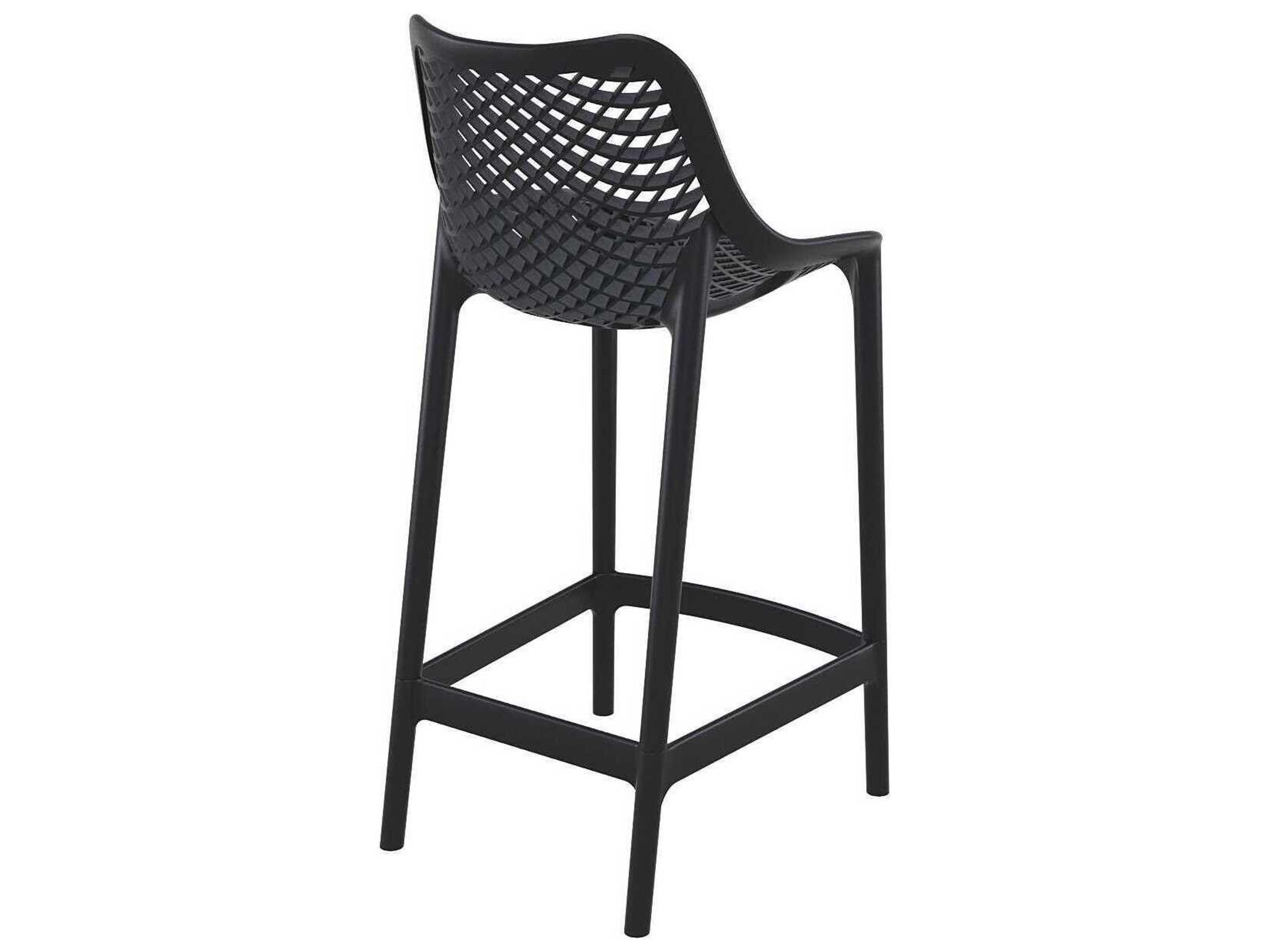 Compamia Air Black Polypropylene Resin Counter Stool