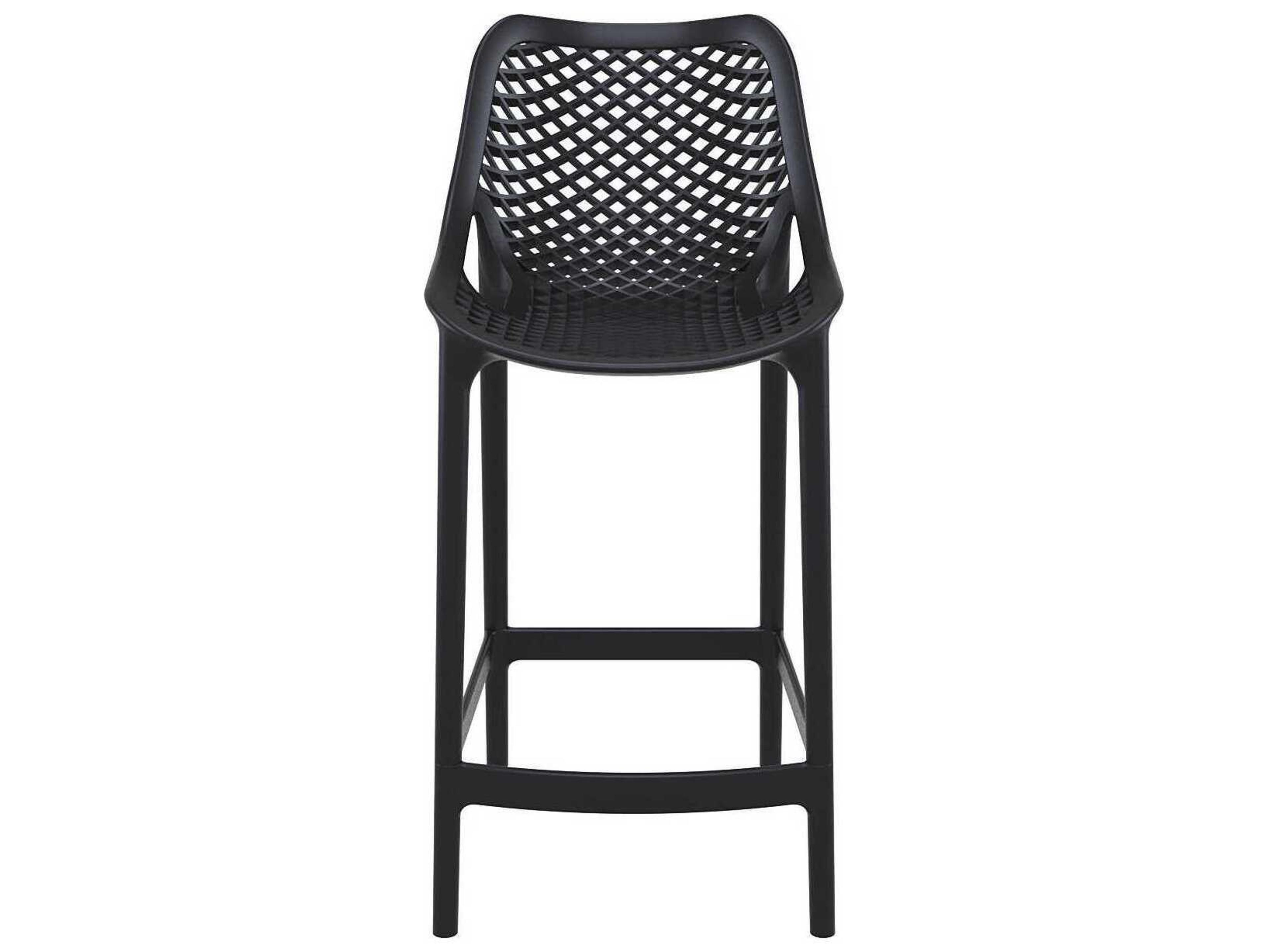 Compamia Air Black Polypropylene Resin Counter Stool