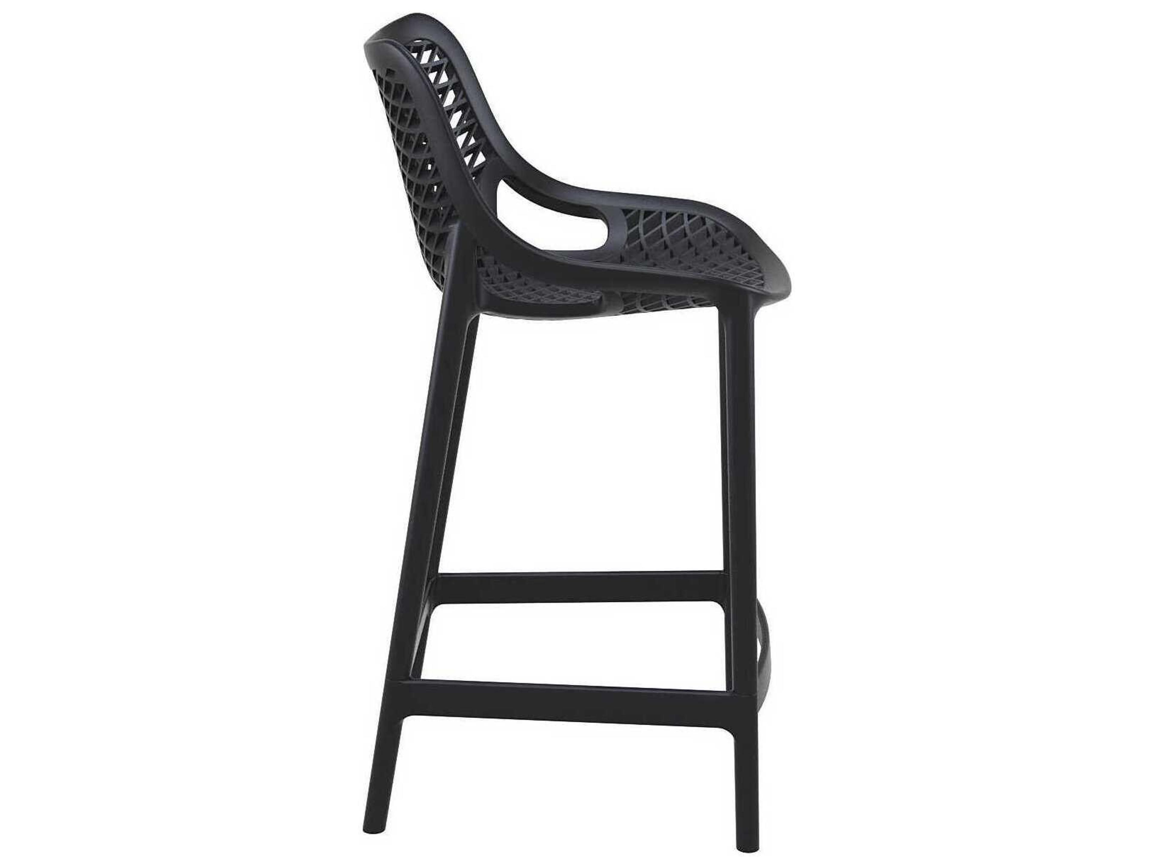 Compamia Air Black Polypropylene Resin Counter Stool