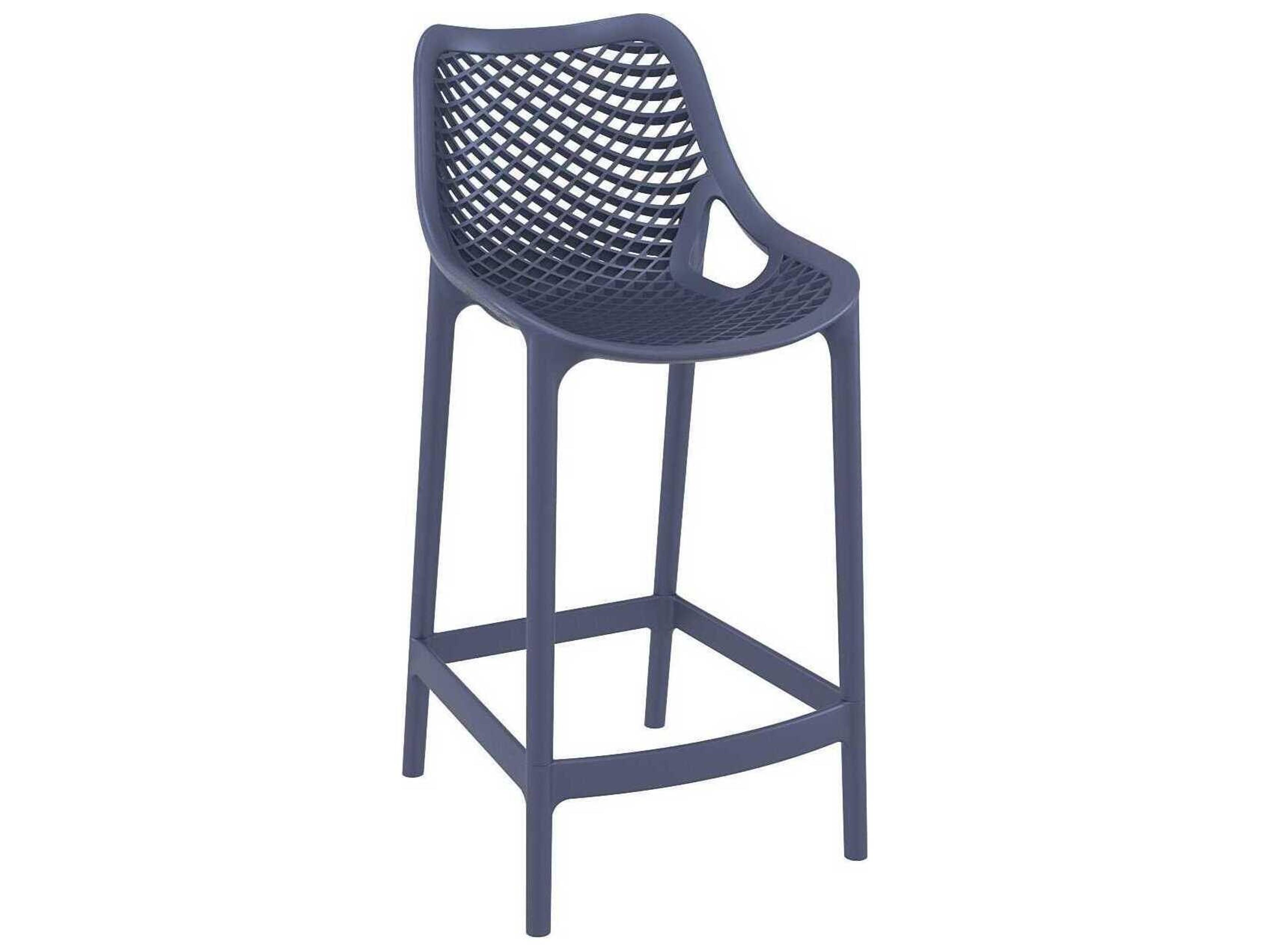 Air Dark Gray Polypropylene Resin Counter Stool