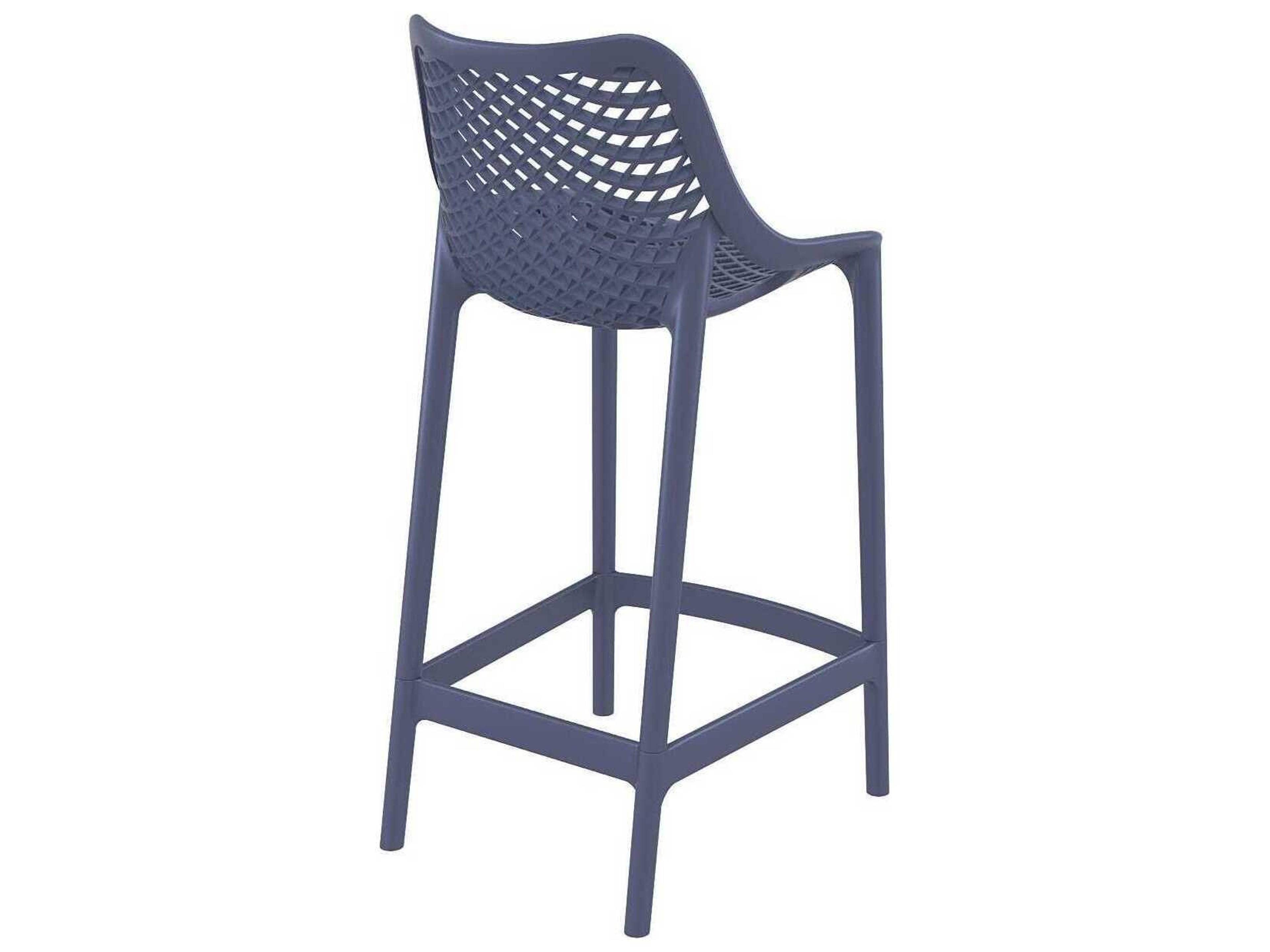 Compamia Air Dark Gray Polypropylene Resin Counter Stool