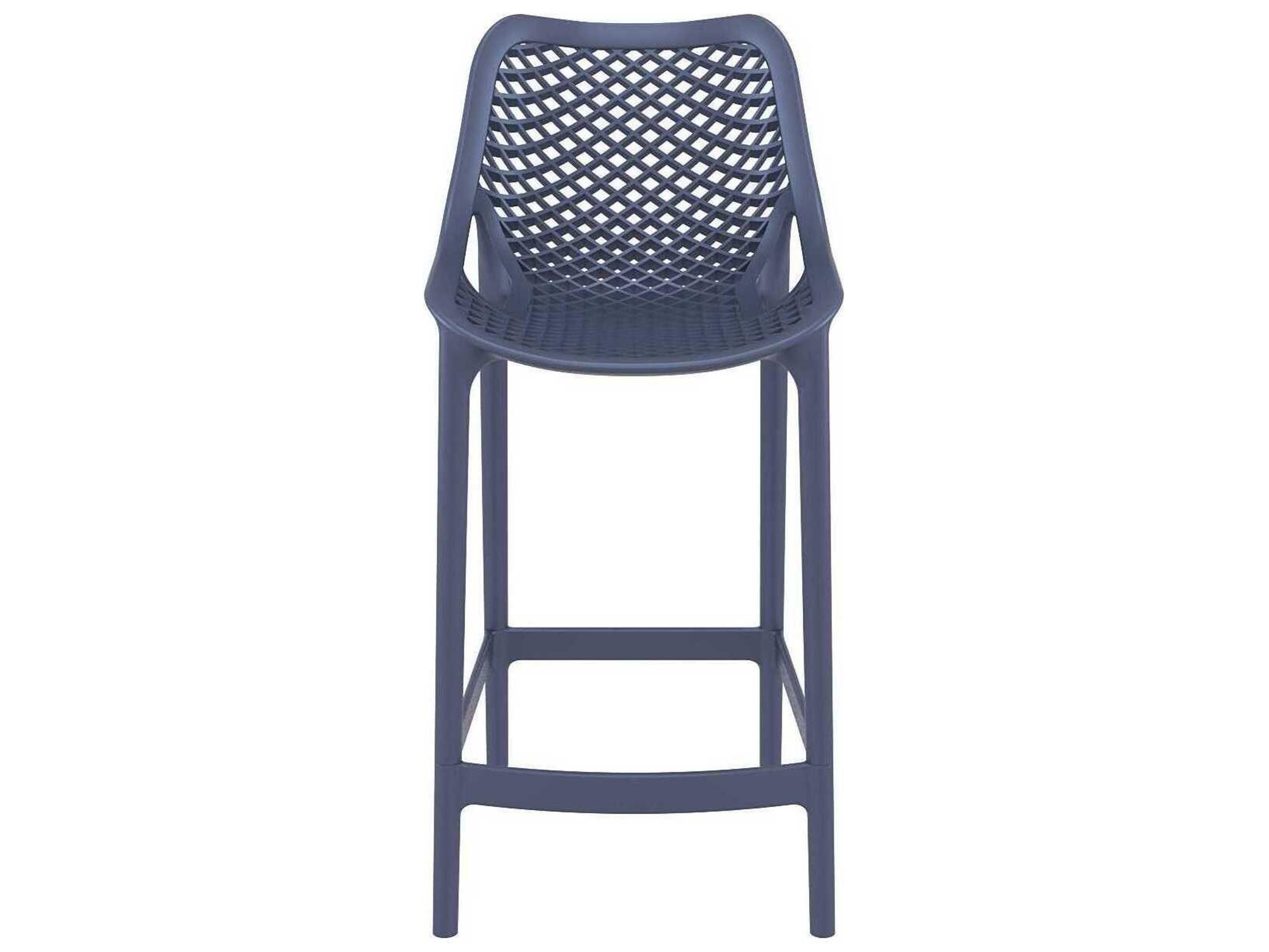 Compamia Air Dark Gray Polypropylene Resin Counter Stool
