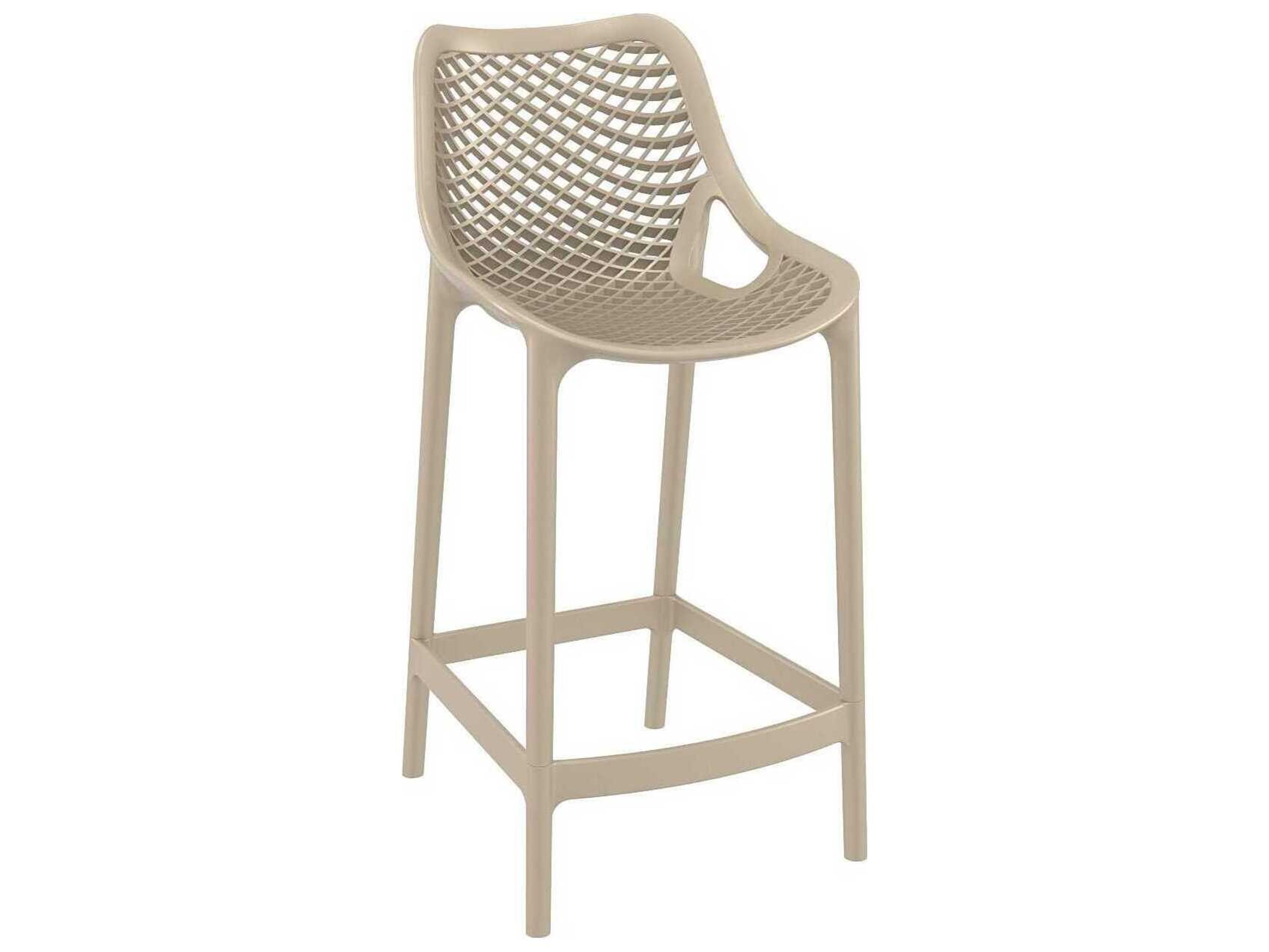 Air Taupe Polypropylene Resin Counter Stool