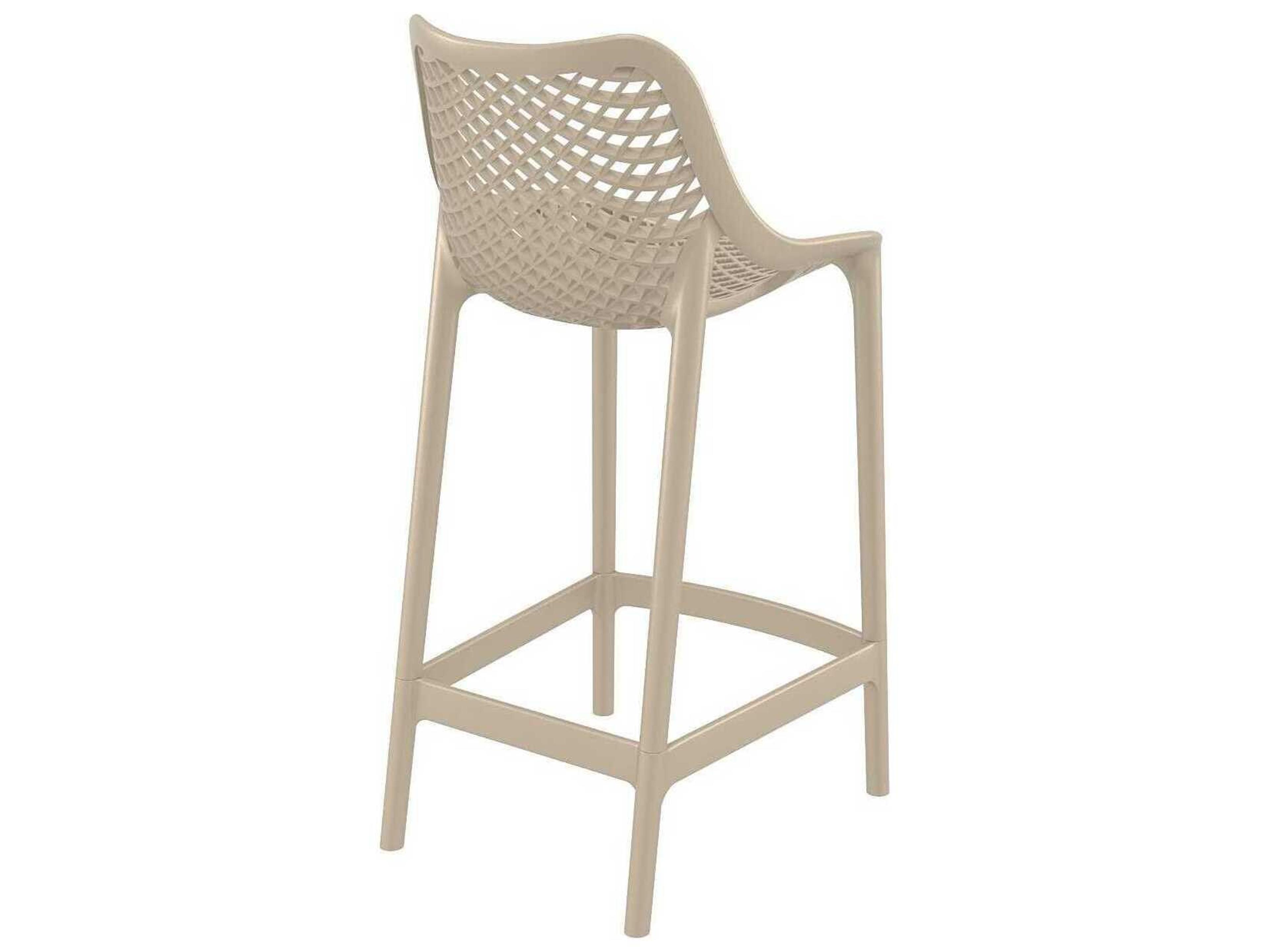 Compamia Air Taupe Polypropylene Resin Counter Stool