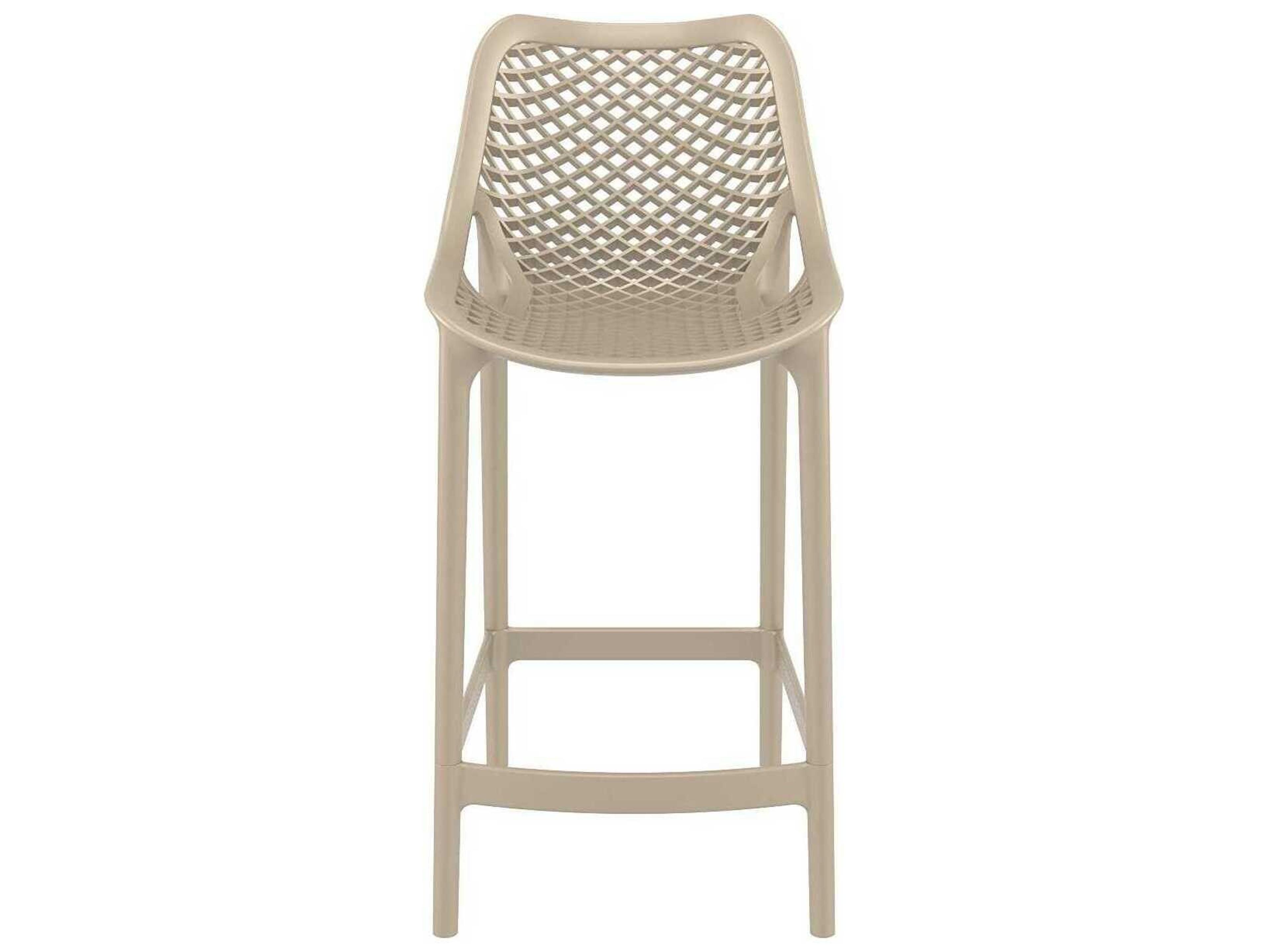 Compamia Air Taupe Polypropylene Resin Counter Stool