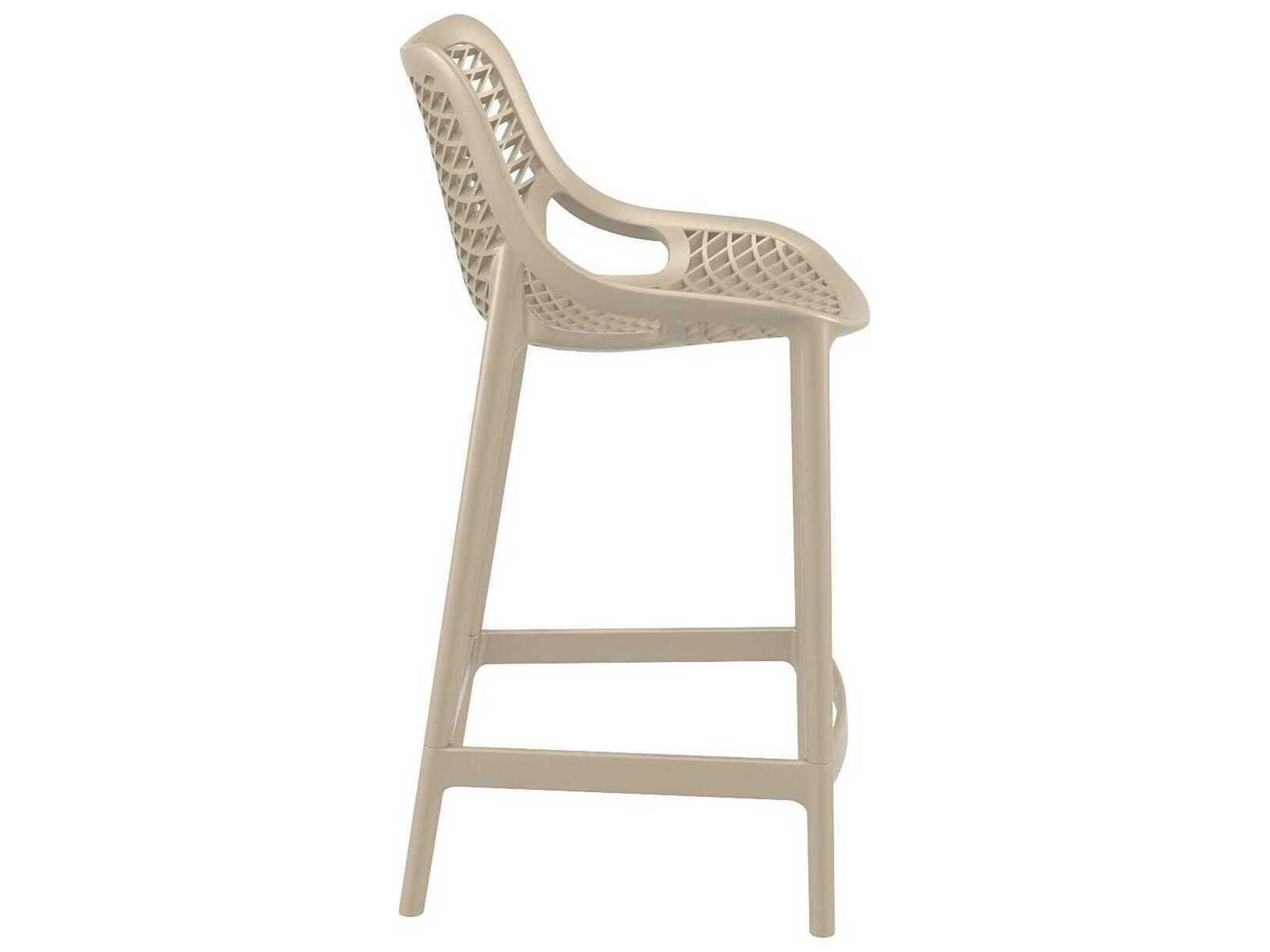 Compamia Air Taupe Polypropylene Resin Counter Stool
