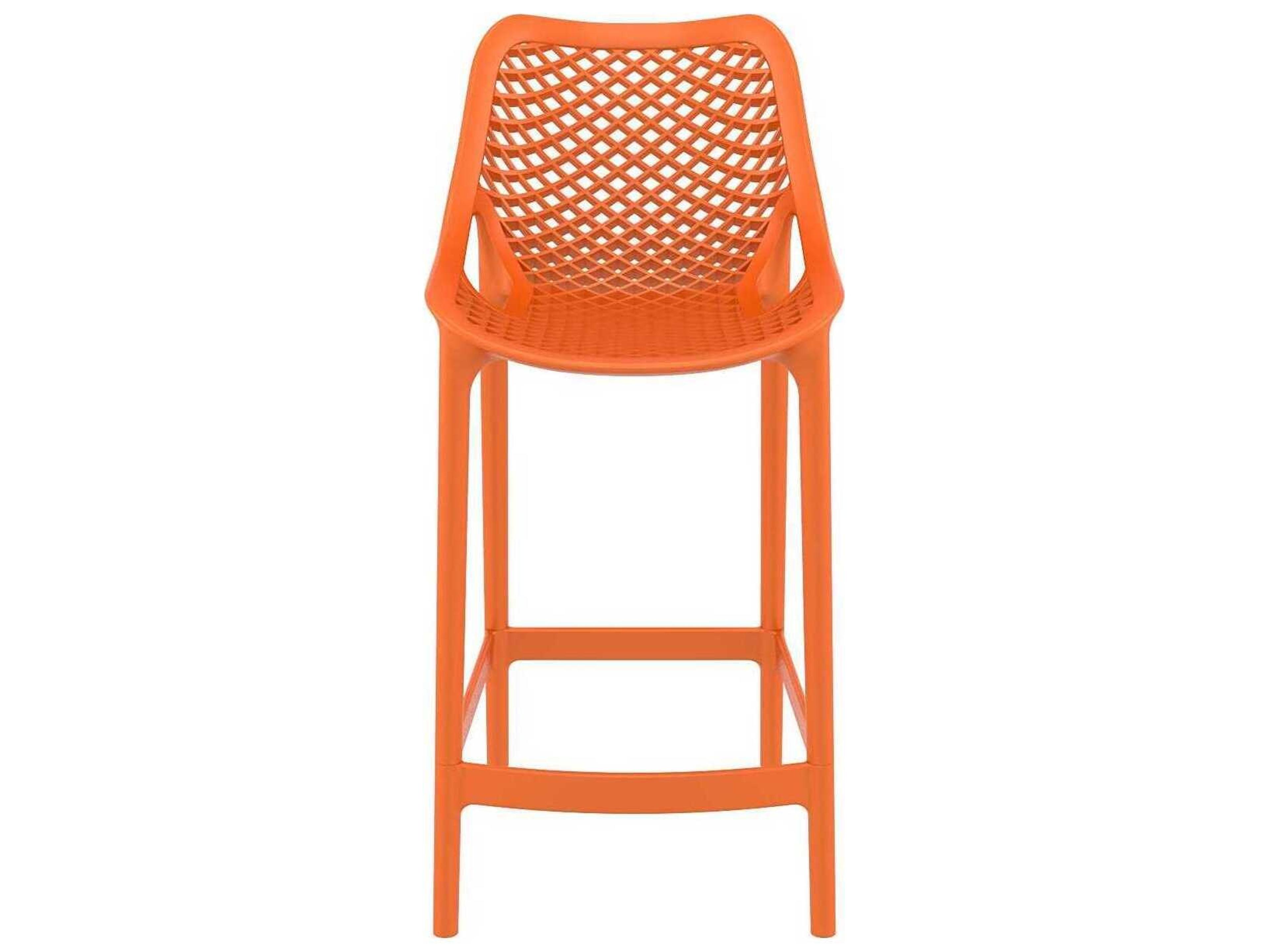 Compamia Air Orange Polypropylene Resin Counter Stool
