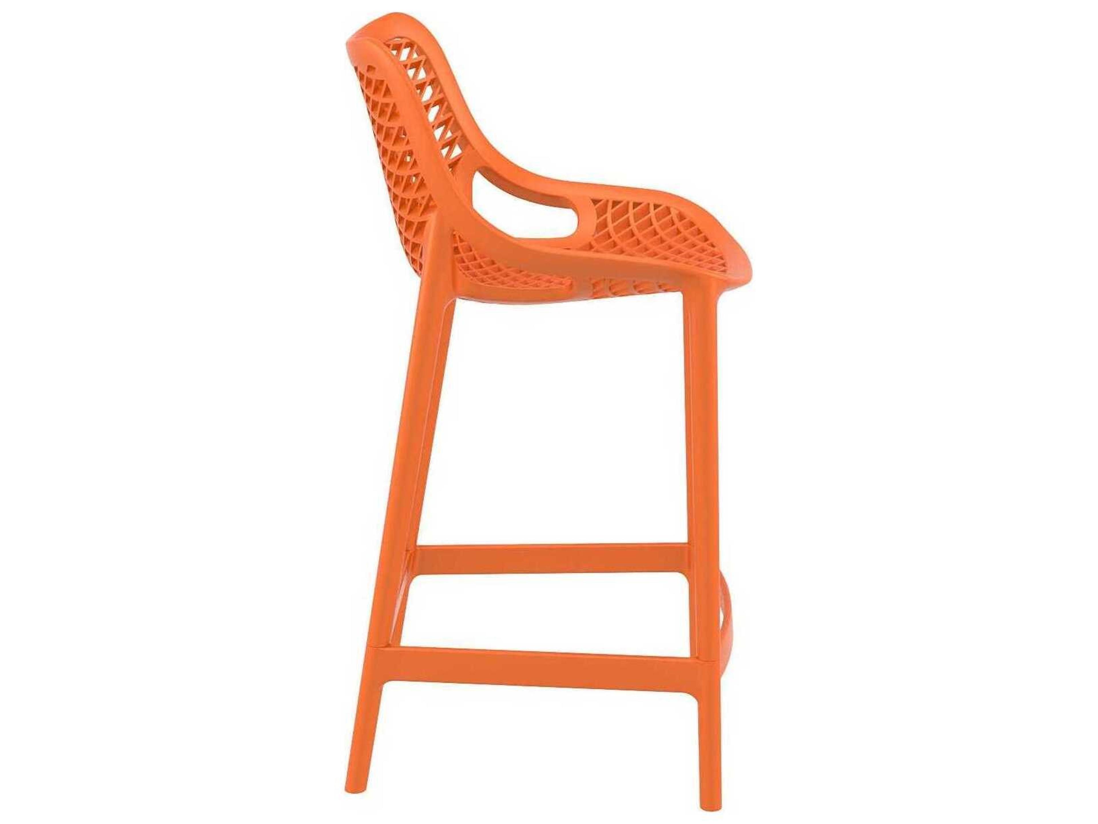Compamia Air Orange Polypropylene Resin Counter Stool